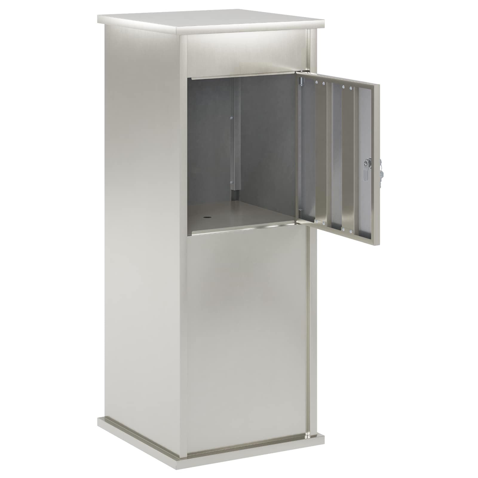 vidaXL - Brievenbus - zilver - 40 - x - 40 - x - 100 - cm - Roestvrij - staal