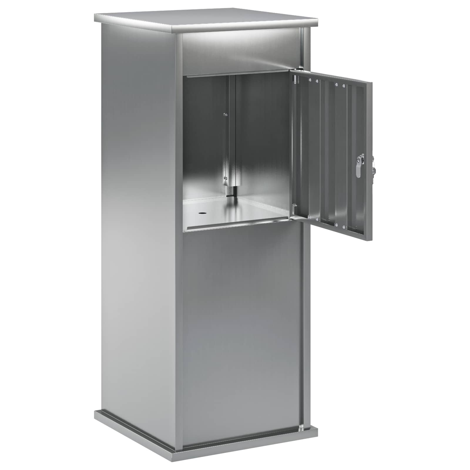 vidaXL - Brievenbus - zilver - 40 - x - 40 - x - 100 - cm - Gegalvaniseerd - staal
