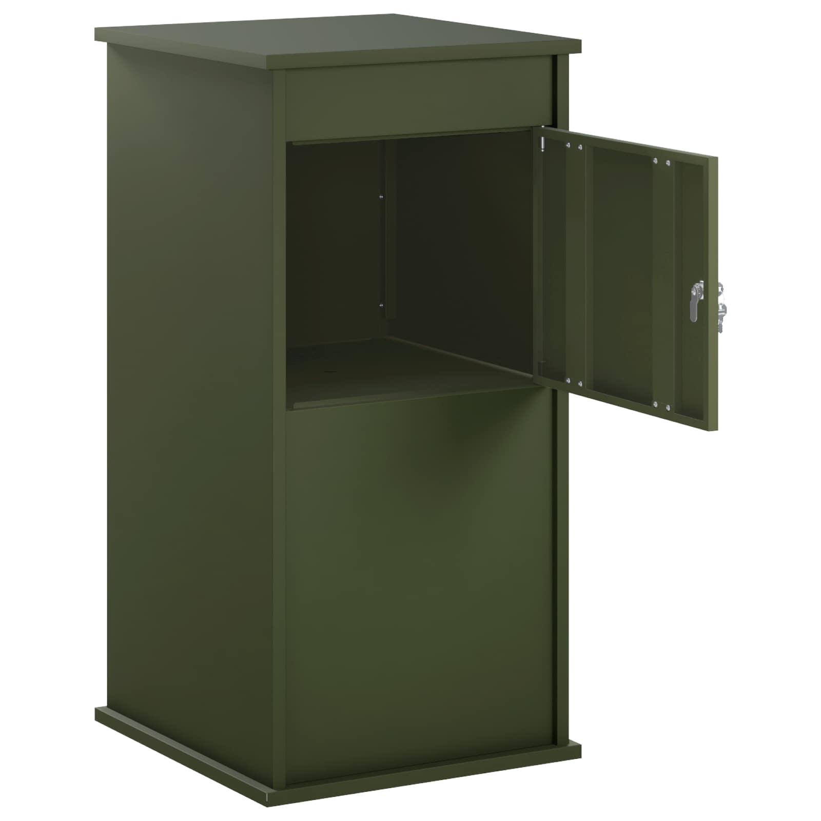 vidaXL - Brievenbus - Olijfgroen - 50 - x - 52 - x - 100 - cm - Staal