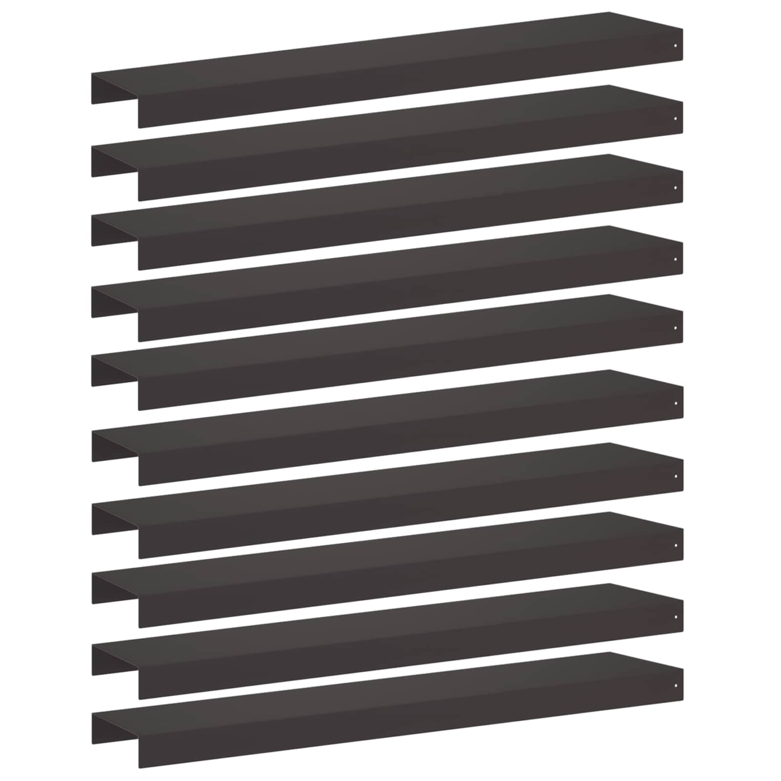 vidaXL Záhradný krycí profil 10 ks 100 x 20 x 5 cm Oceľ Čierna