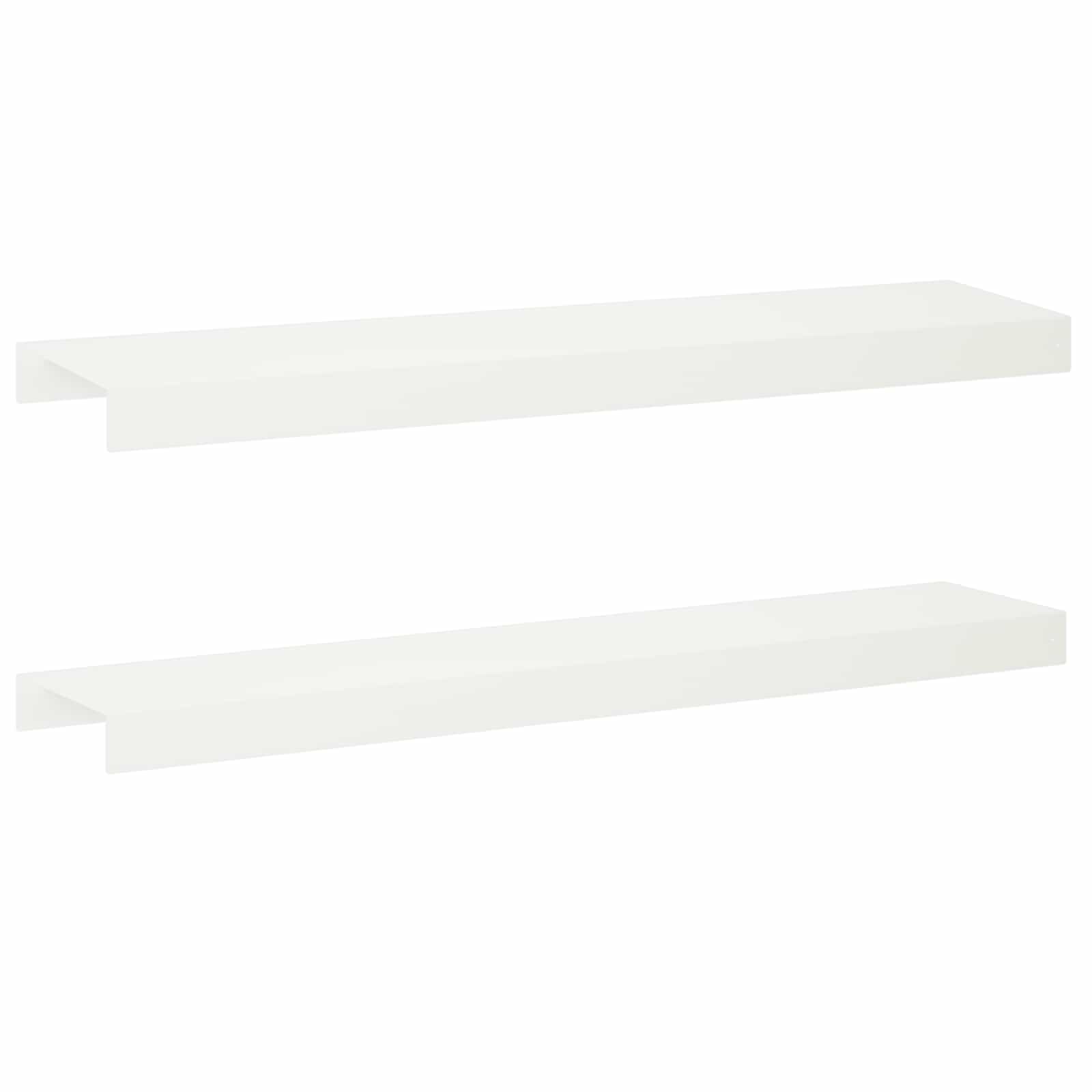 vidaXL Záhradný krycí profil 2 ks 100 x 20 x 5 cm Oceľ Biela