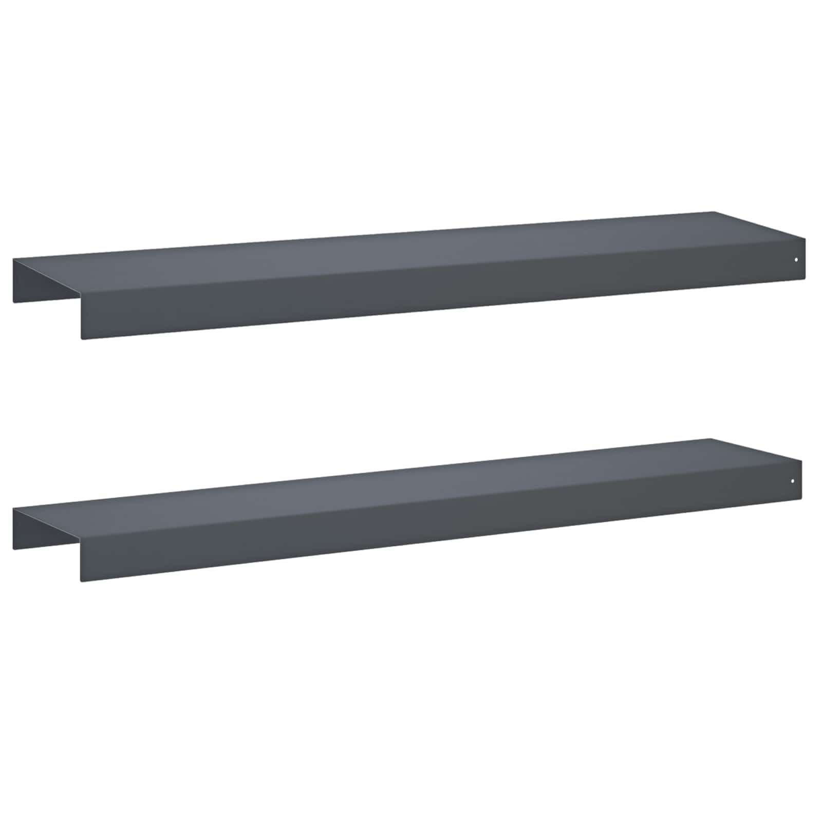 vidaXL Záhradný krycí profil 2 ks 100 x 20 x 5 cm Oceľ Antracitová