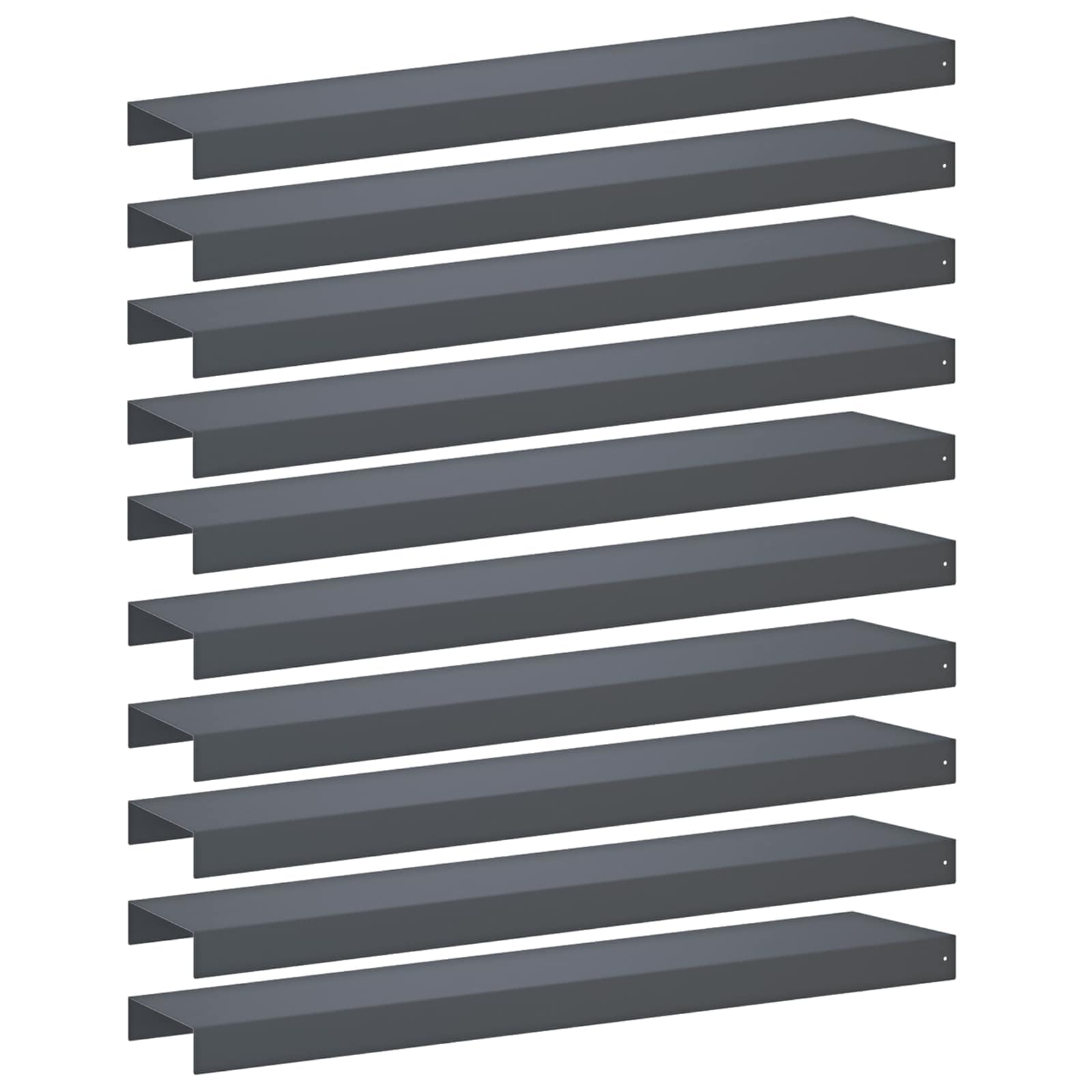 vidaXL Záhradný krycí profil 10 ks 100 x 20 x 5 cm Oceľ Antracitová