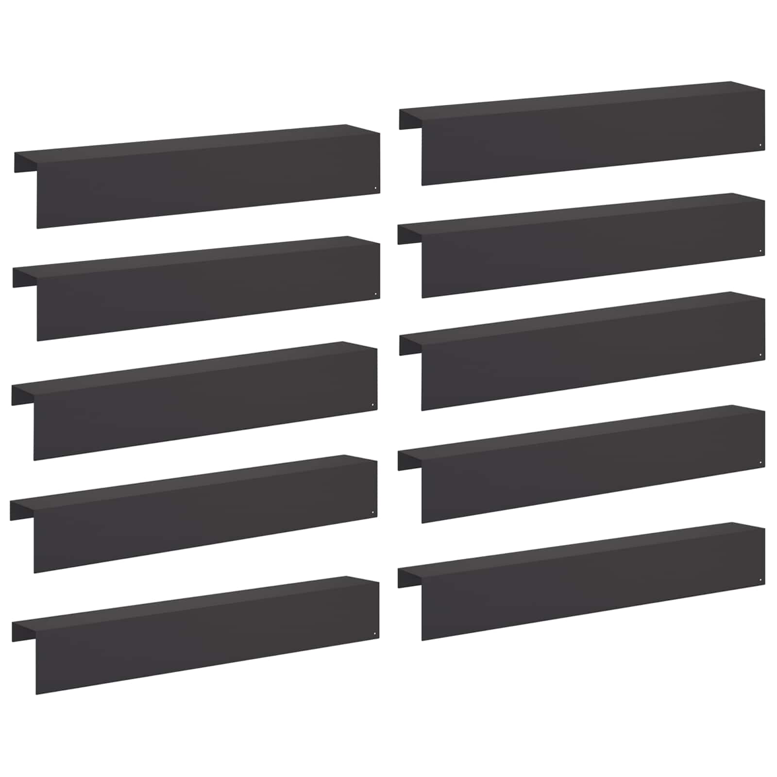 Pokrivni profil za vrtno obrobo 10 kos 100 x 20 x 15 cm Jeklo