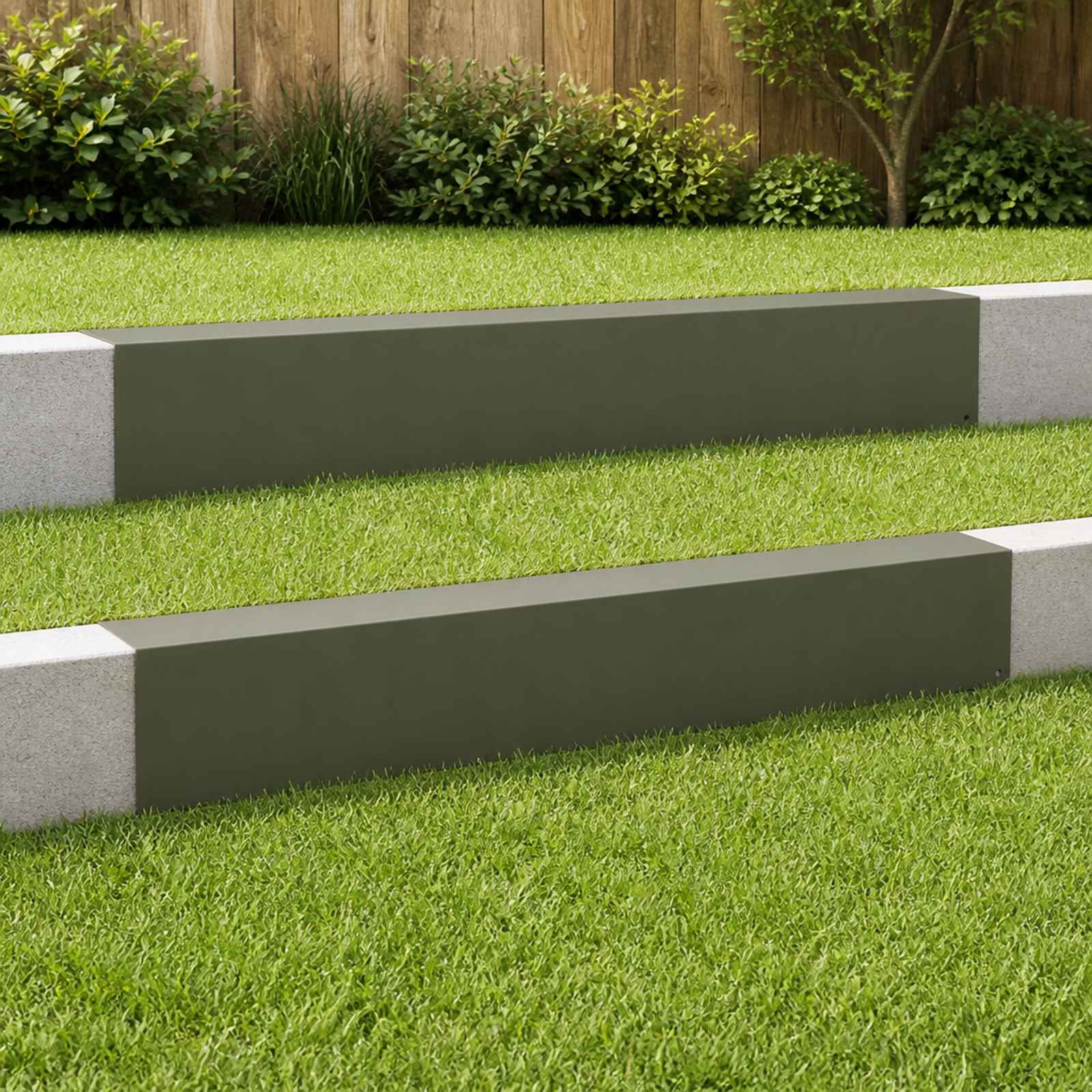 Pokrivni profil za vrtno obrobo 2 kos 100 x 20 x 15 cm Jeklo