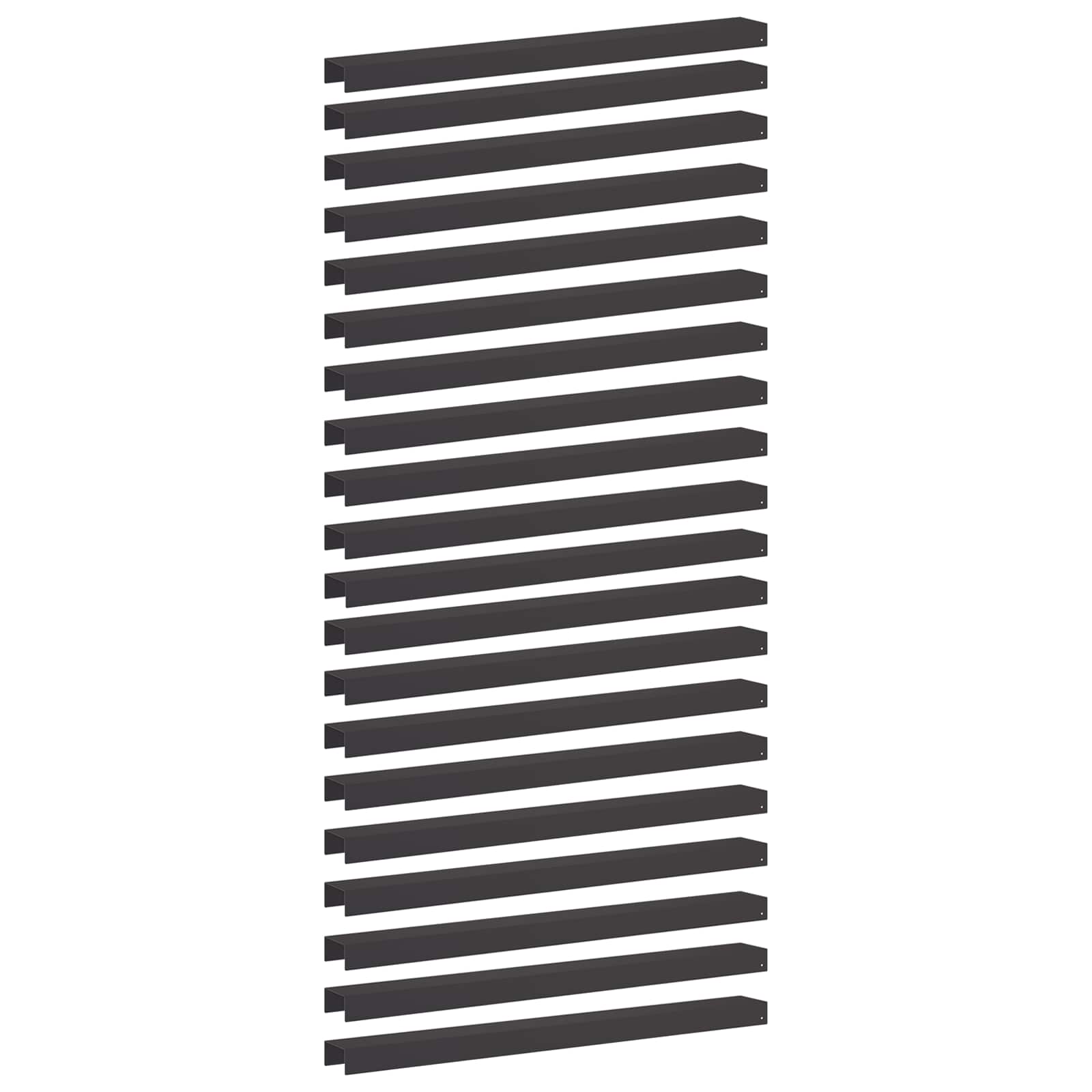 vidaXL Záhradný krycí profil 20 ks 100 x 10 x 5 cm Oceľ Čierna
