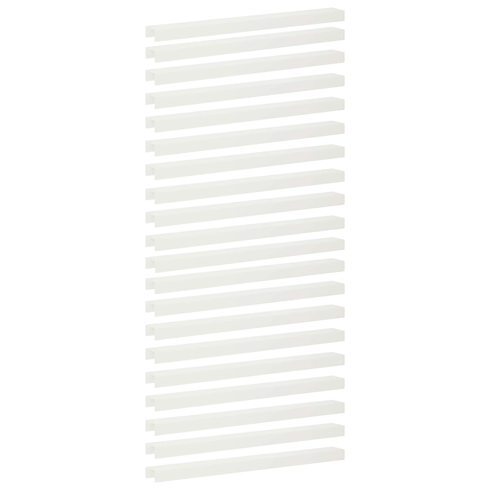 vidaXL Záhradný krycí profil 20 ks 100 x 10 x 5 cm Oceľ Biela