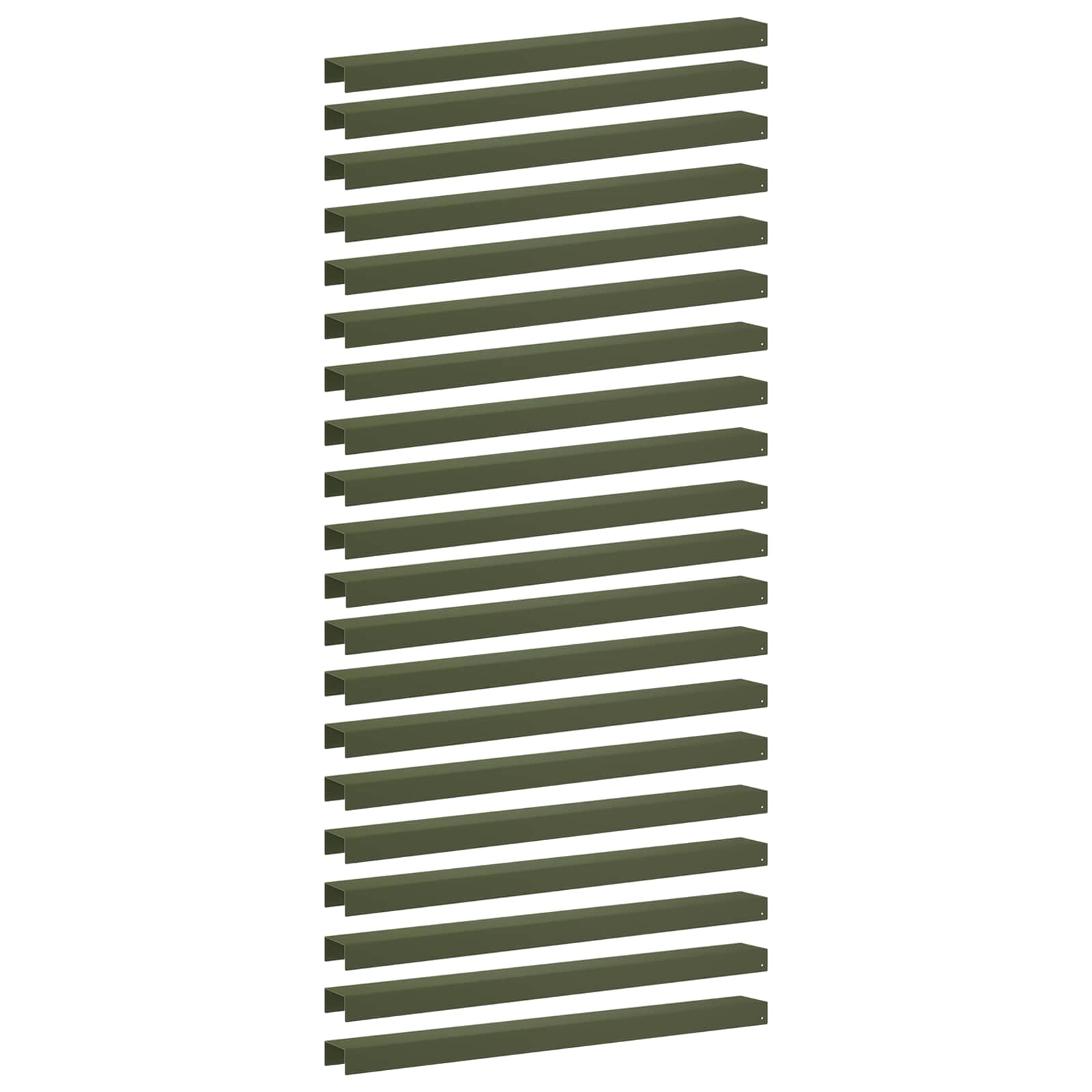 vidaXL Záhradný krycí profil 20 ks 100 x 10 x 5 cm Oceľ Olivovo zelená