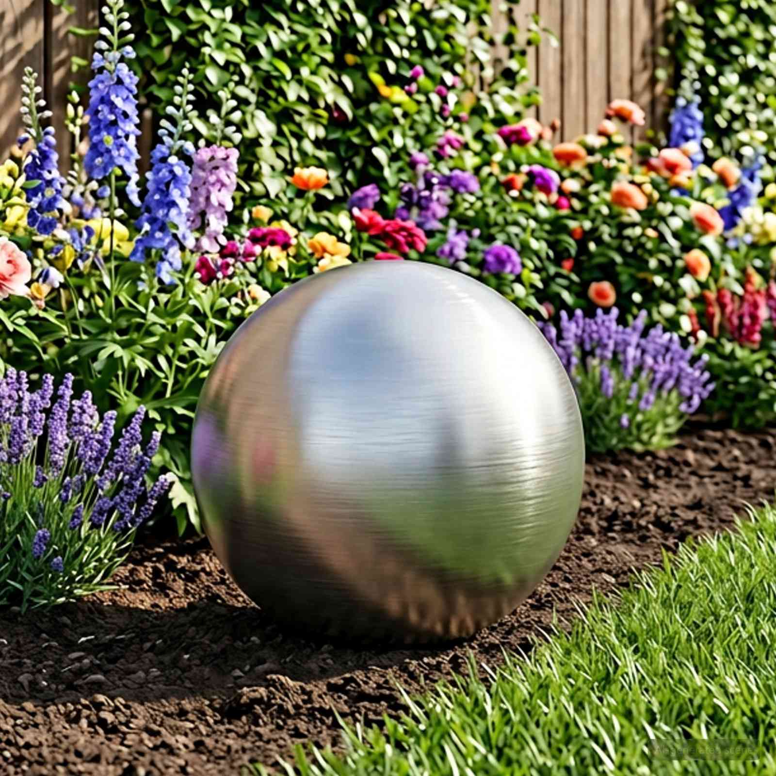 vidaXL Harjattu Pallo Ø 30 cm Hopea Ruostumaton teräs 201