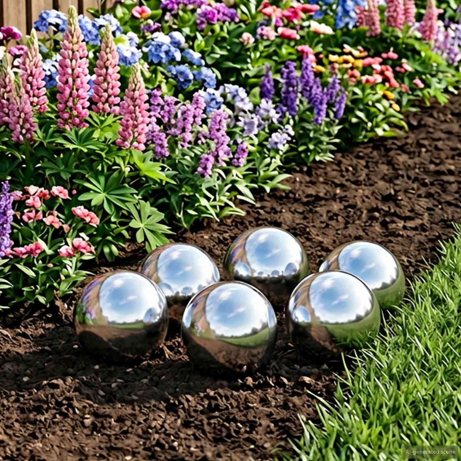 vidaXL Peilipallo 6 kpl Ø 7,5 cm Hopea Ruostumaton teräs 201