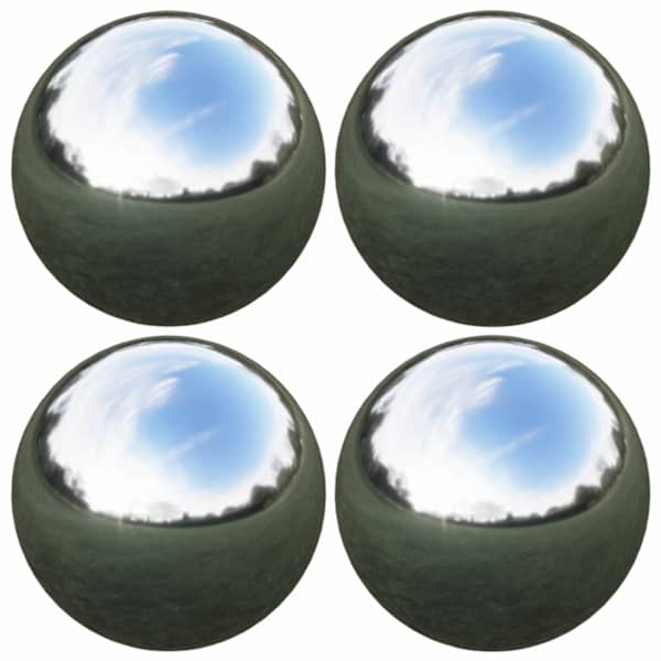 vidaXL Peegelpall 4 tk &Oslash; 10,5 cm H&otilde;bedane Roostevaba teras 201