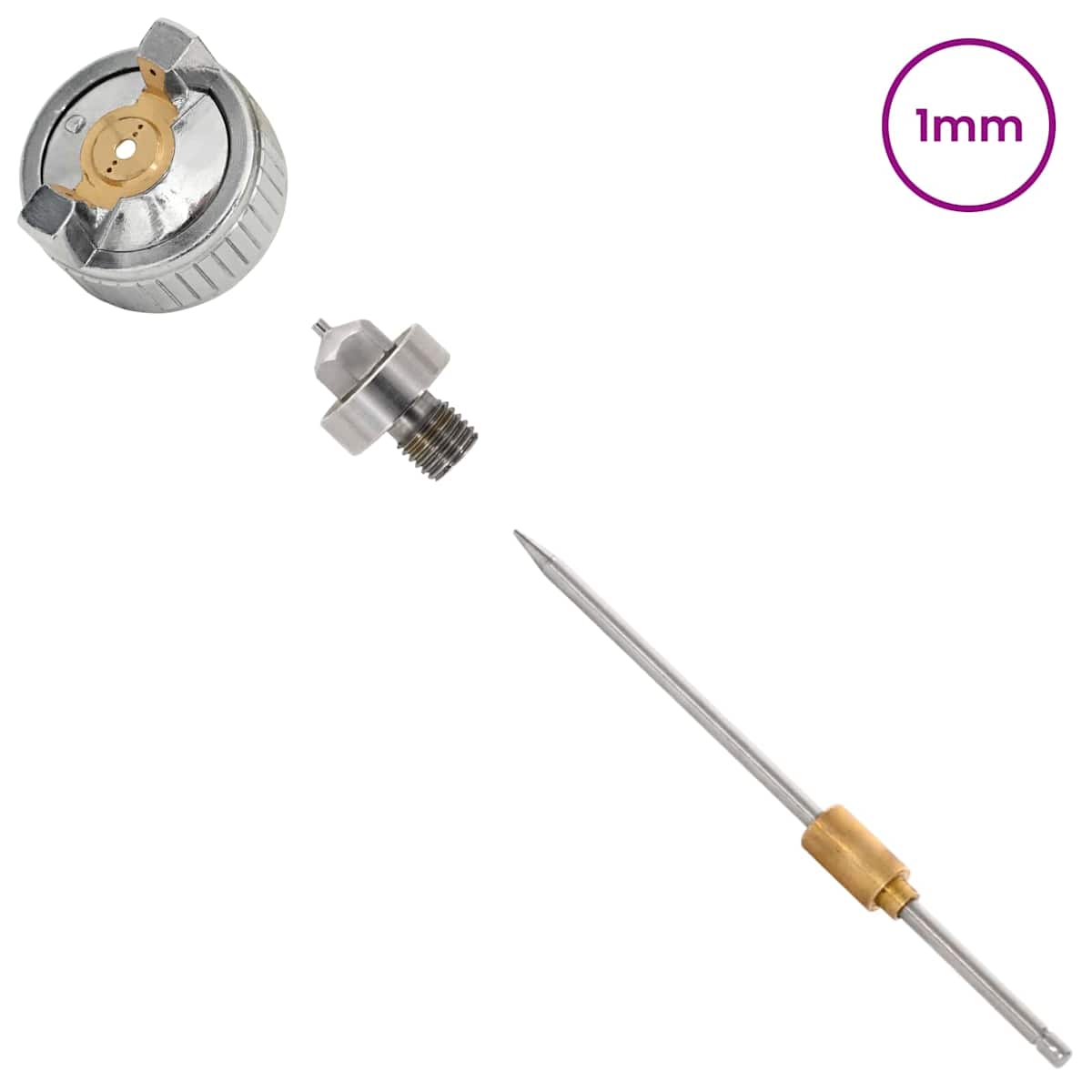 HVLP spraypistol dyse 0,8 mm Dyse Sølv Rustfrit stål - Billede 6