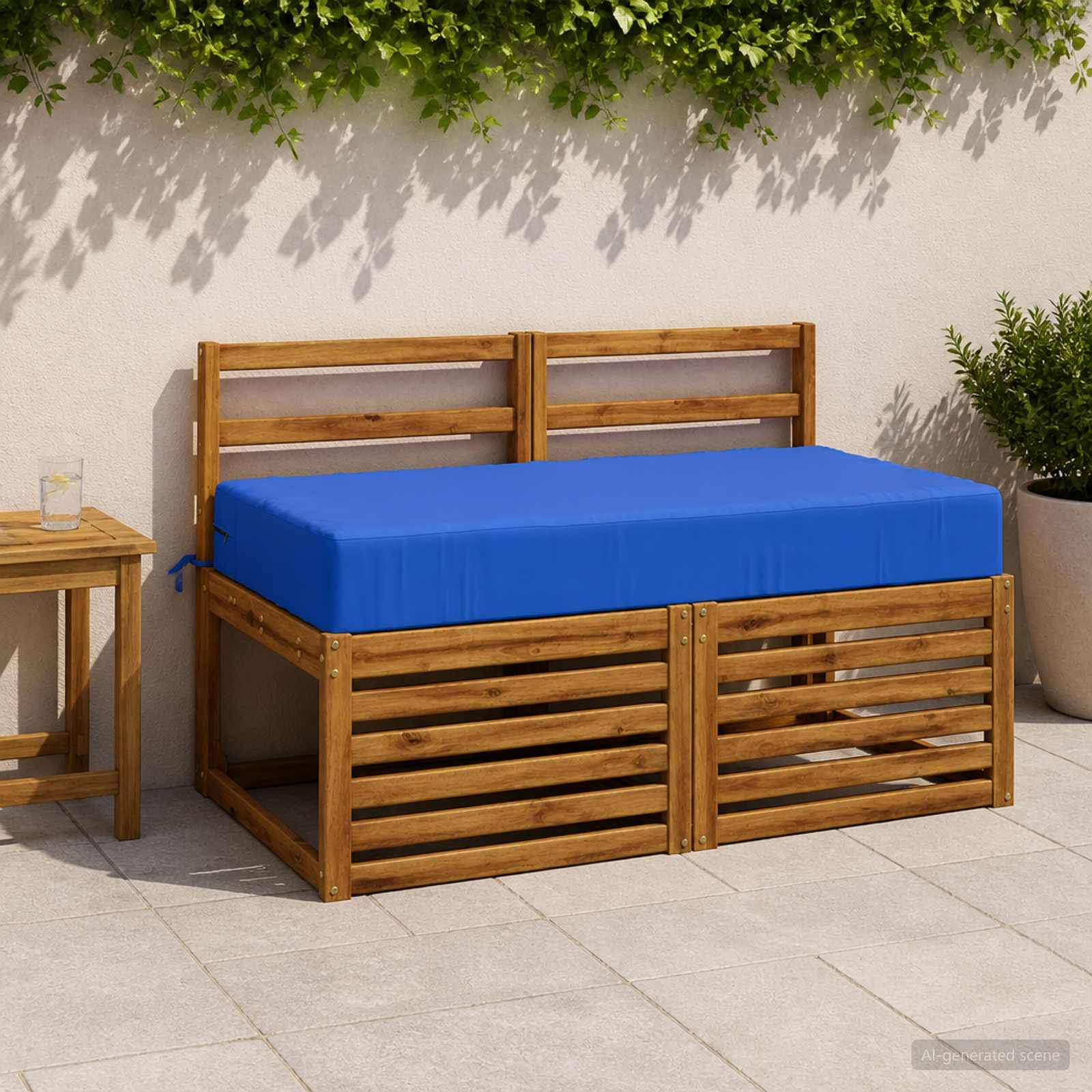 Zitkussen SOEST 100% Polyester koningsblauw 120 x 60 x 15 cm image 1