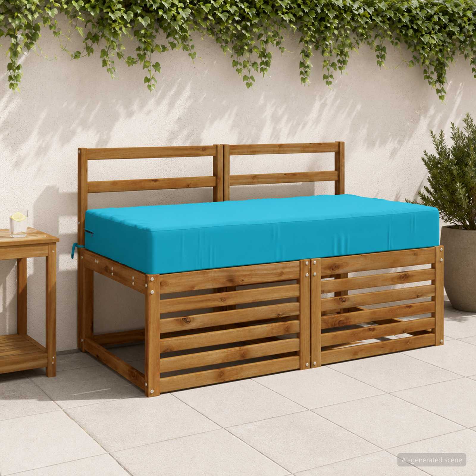 Zitkussen SOEST 100% Polyester Turquoise 120 x 60 x 15 cm image 1