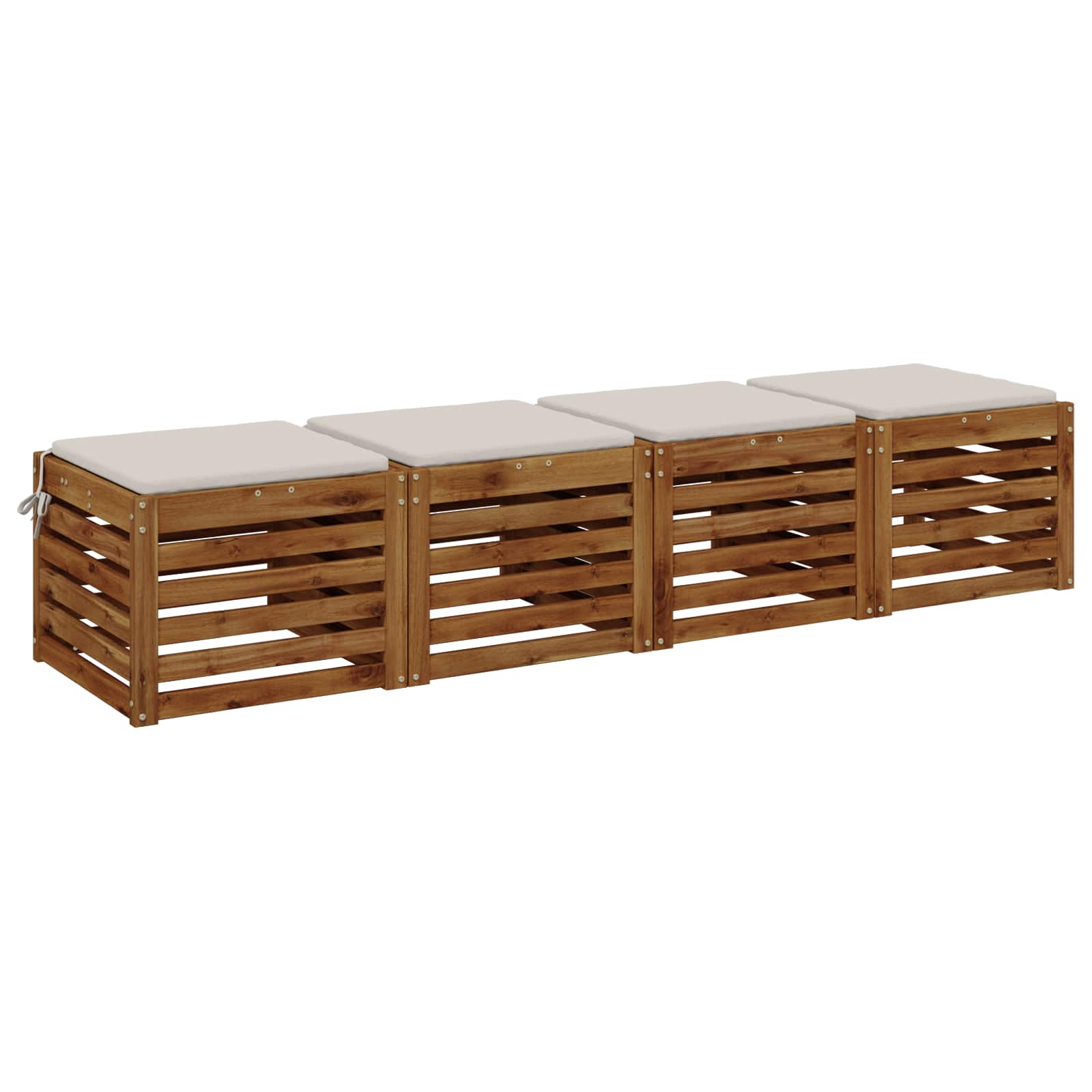 4-Piece Zitkussens SOEST 4 st 100% Polyester Wit 40 x 40 x 3 cm image 2