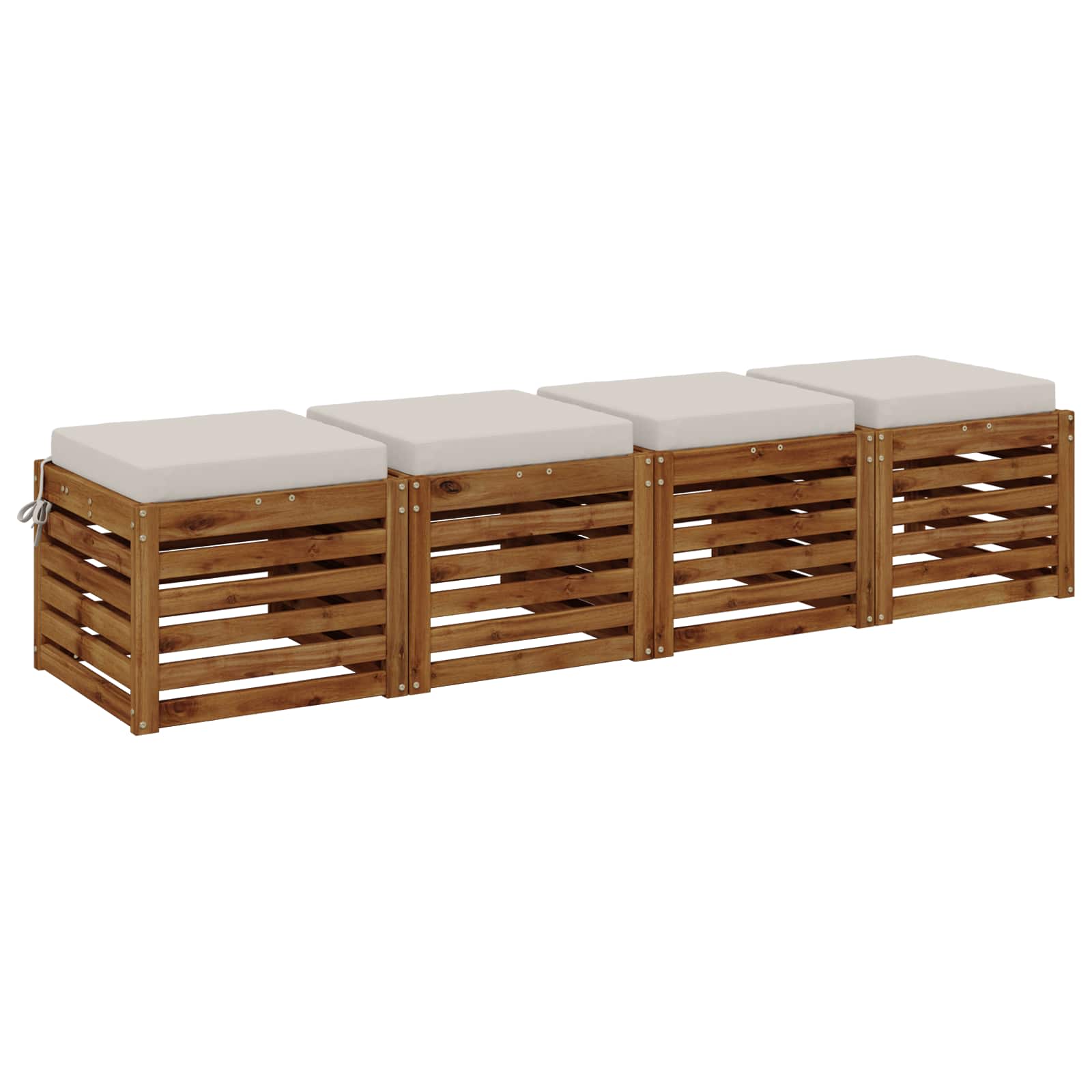 4-Piece Zitkussens SOEST 4 st 100% Polyester Wit 40 x 40 x 7 cm image 2