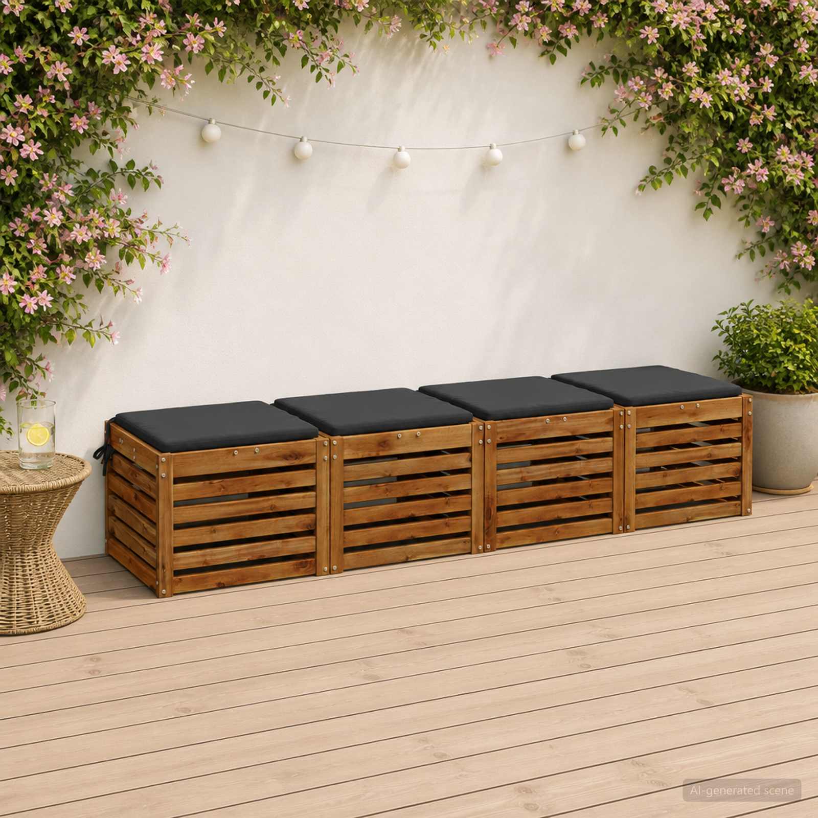 4-Piece Zitkussens SOEST 4 st 100% Polyester Antraciet image 1
