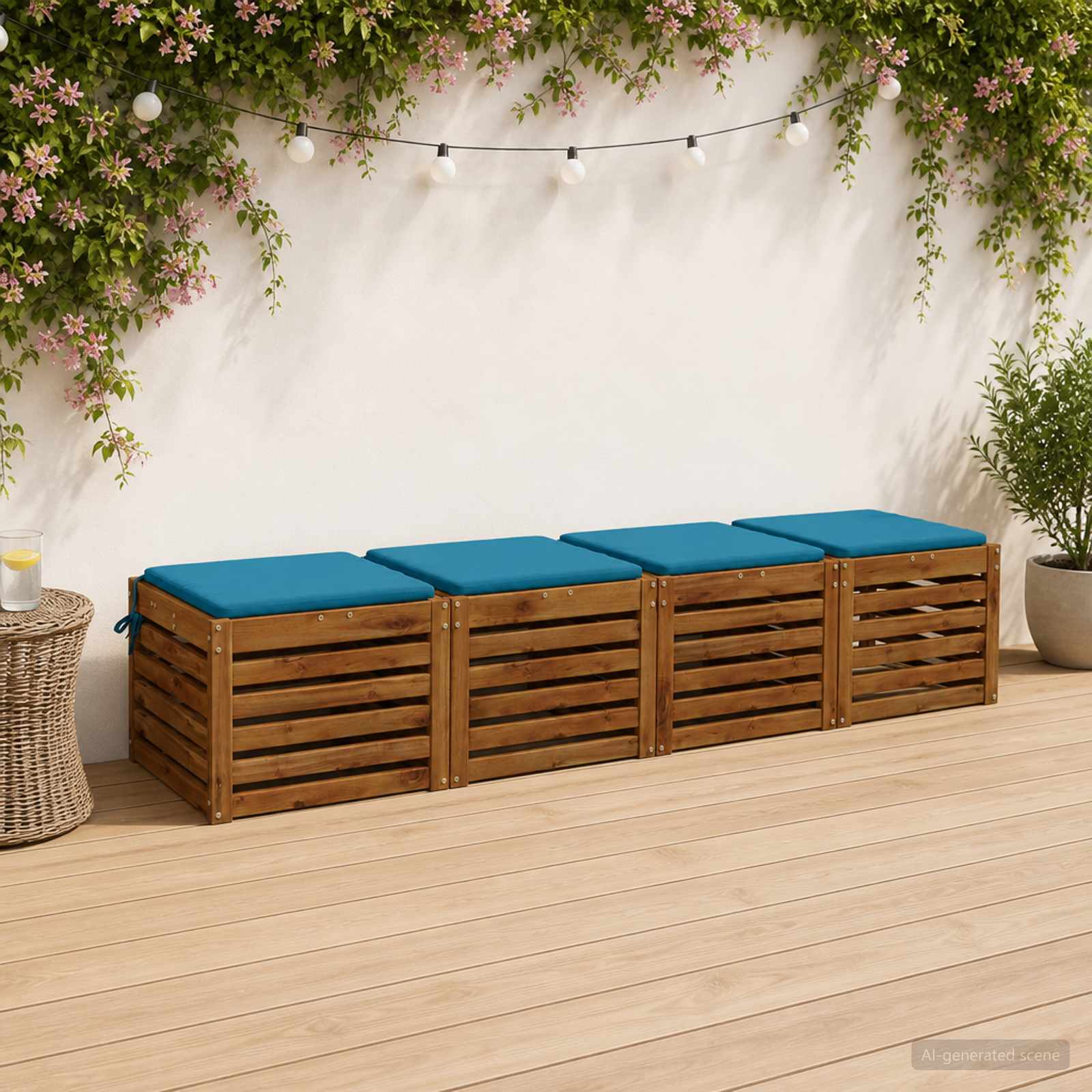 4-Piece Zitkussens SOEST 4 st 100% Polyester Lichtblauw image 1