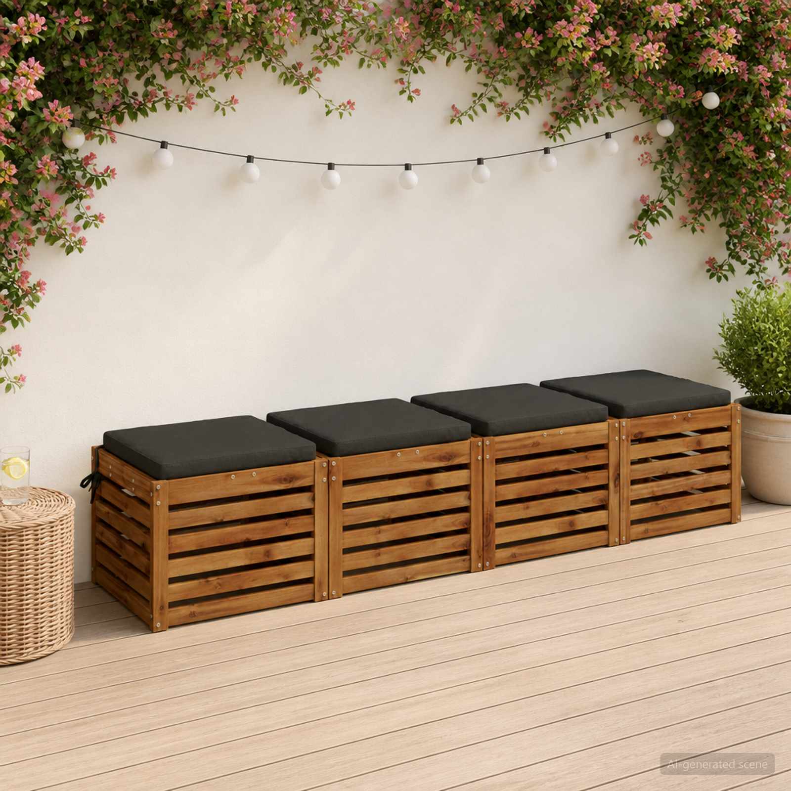 4-Piece Zitkussens SOEST 4 st 100% Polyester Antraciet image 1