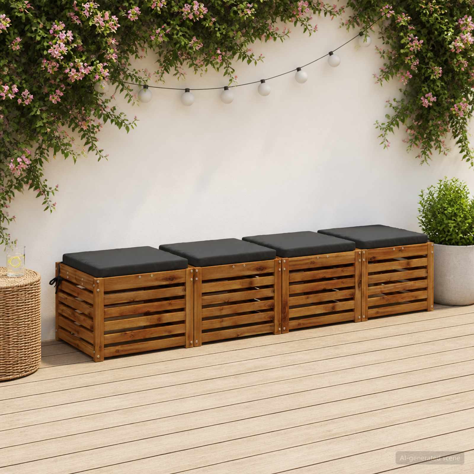 4-Piece Zitkussens SOEST 4 st 100% Polyester Antraciet image 1