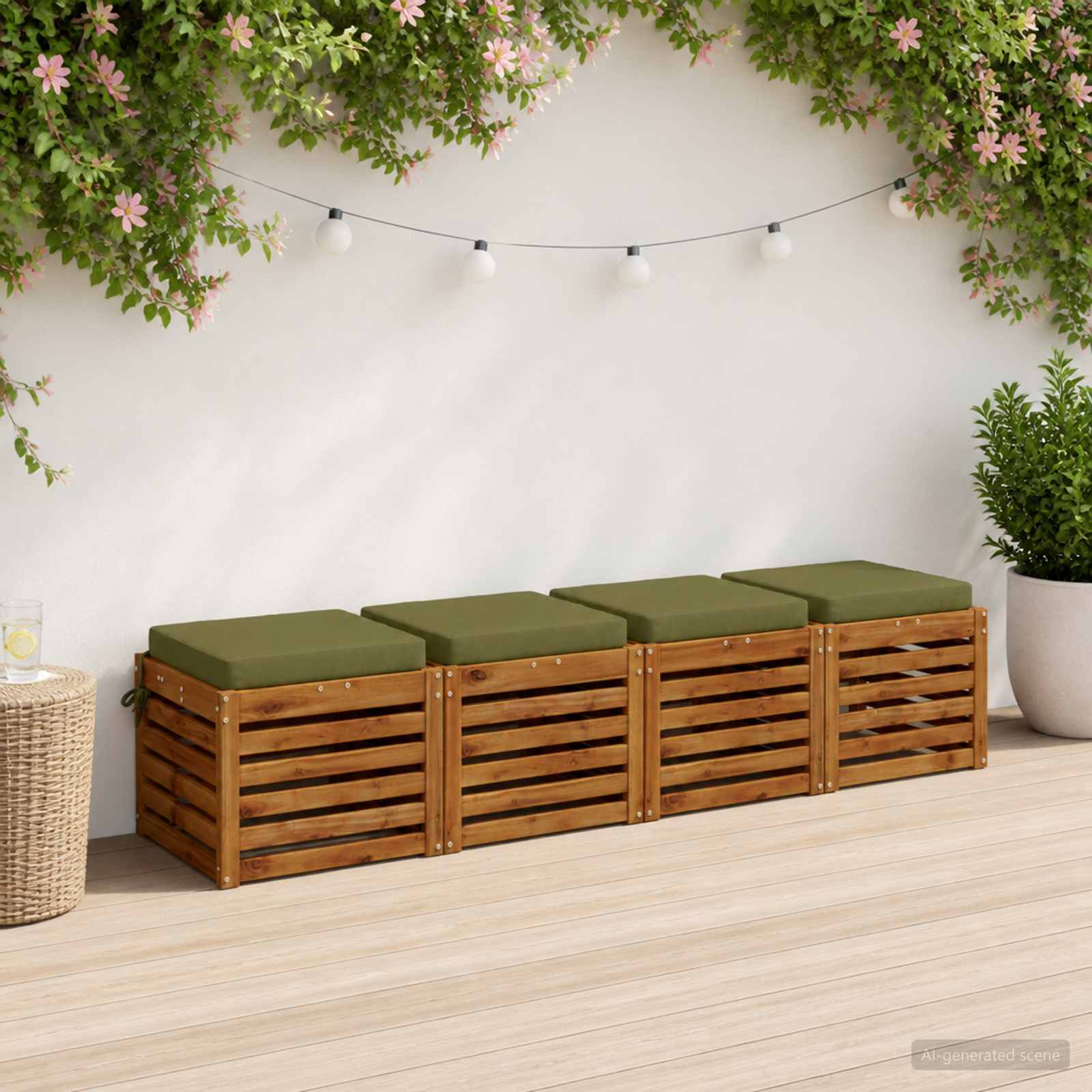 4-Piece Zitkussens SOEST 4 st 100% Polyester Olijfgroen image 1