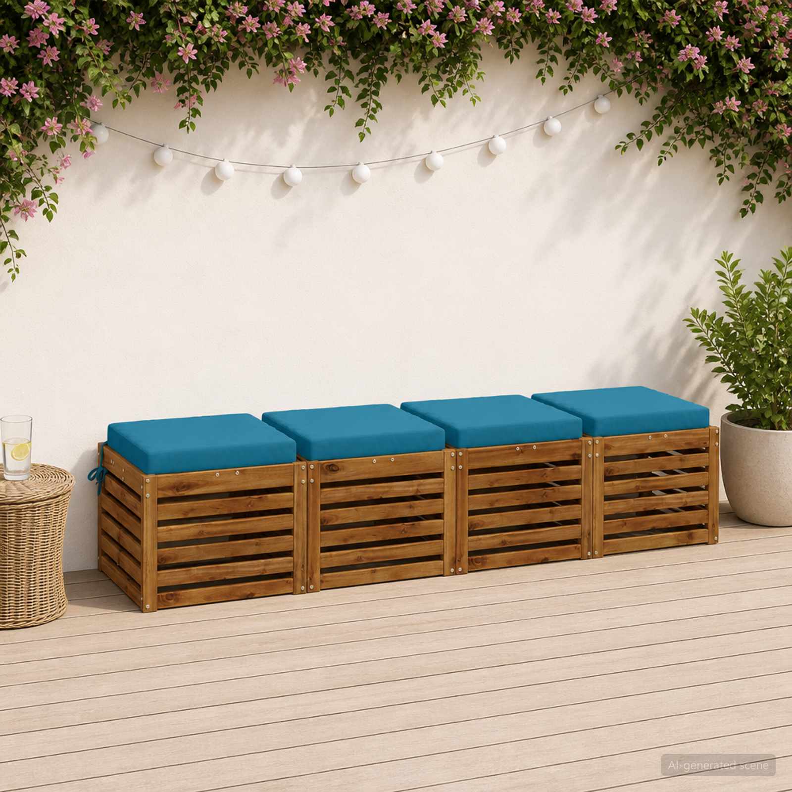 4-Piece Zitkussens SOEST 4 st 100% Polyester Lichtblauw image 1