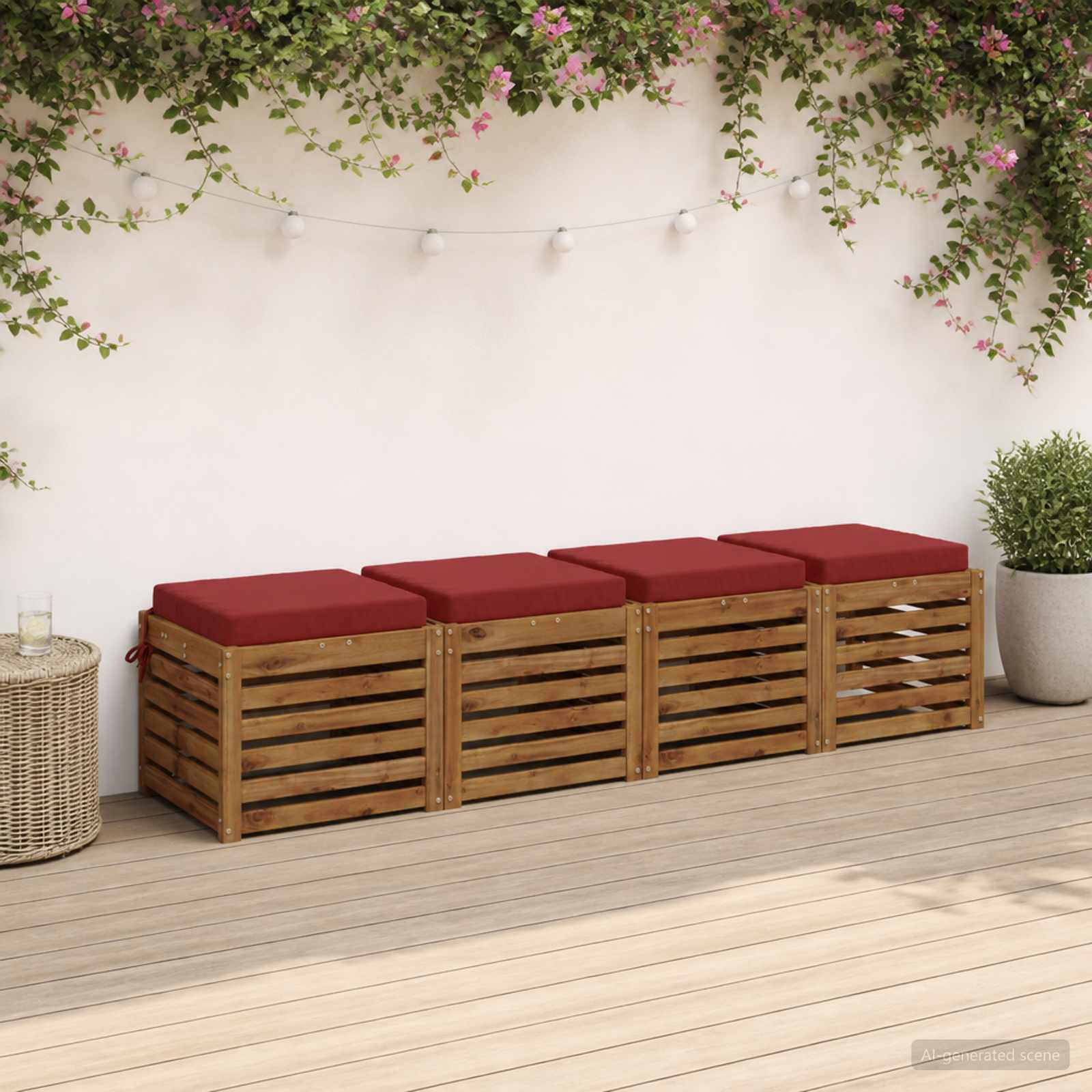 4-Piece Zitkussens SOEST 4 st 100% Polyester Wijnrood image 1