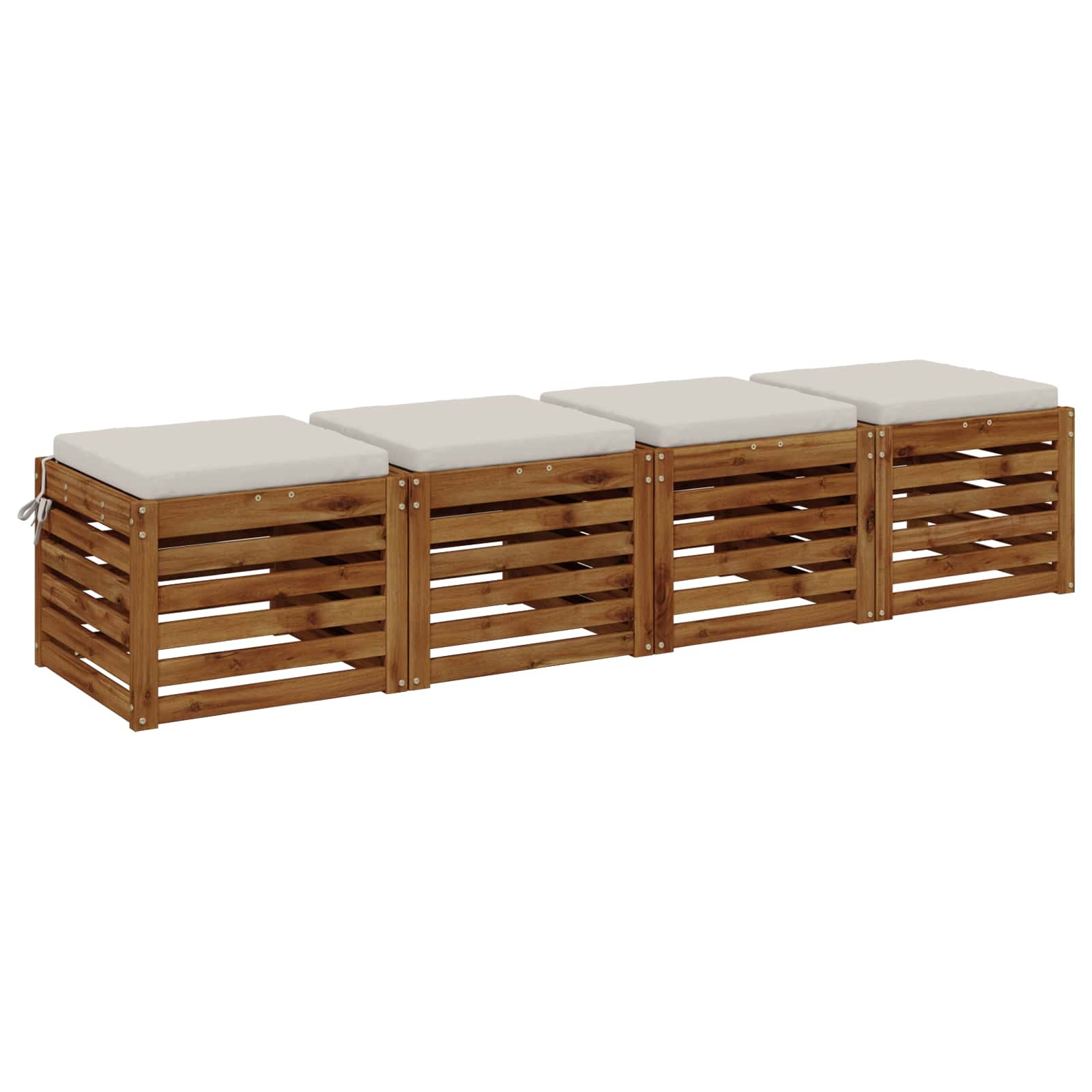 4-Piece Zitkussens SOEST 4 st 100% Polyester Wit 50 x 50 x 5 cm image 2