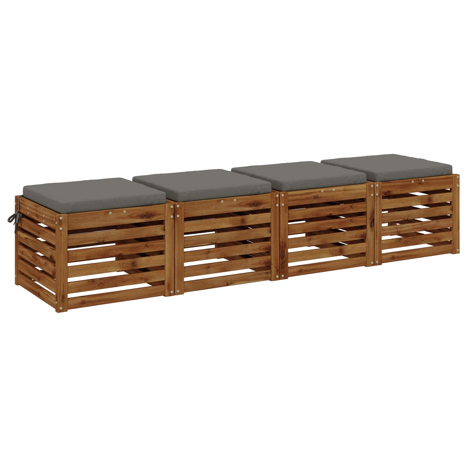 vidaXL Zitkussens SOEST 4 st 100% Polyester Grijs 50 x 50 x 5 cm, foto 2