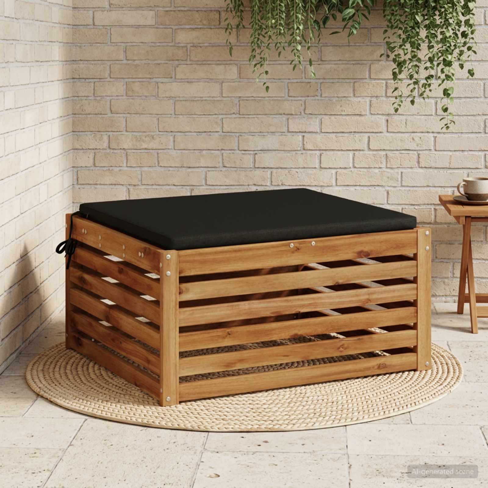 1-Piece Zitkussen SOEST 100% Polyester Zwart 80 x 80 x 3 cm image 1