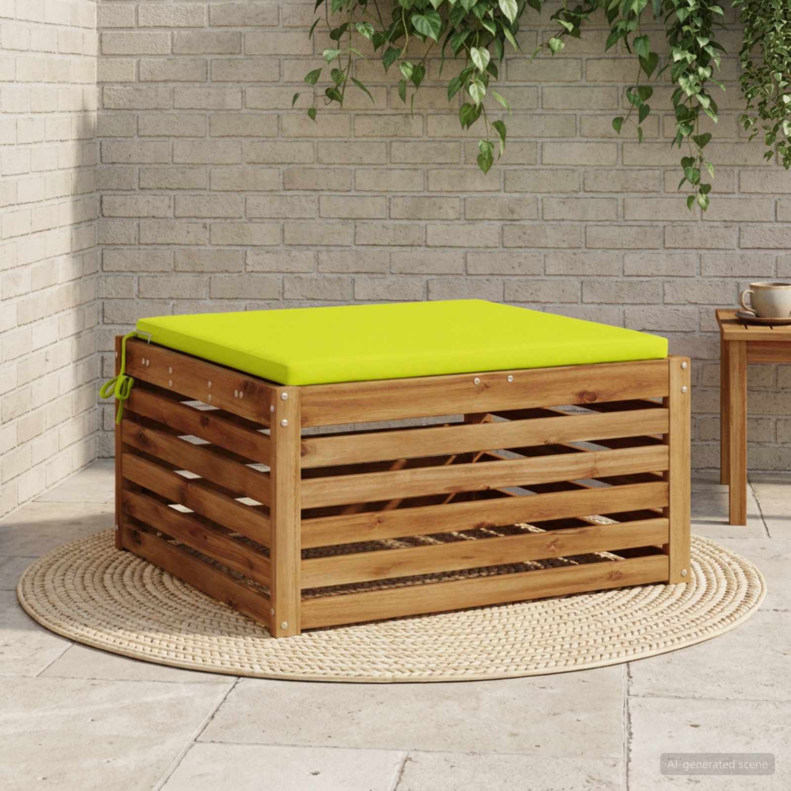 vidaXL 1-Stykke Sædepude SOEST 100% polyester Lys grøn 60 x 60 x 3 cm