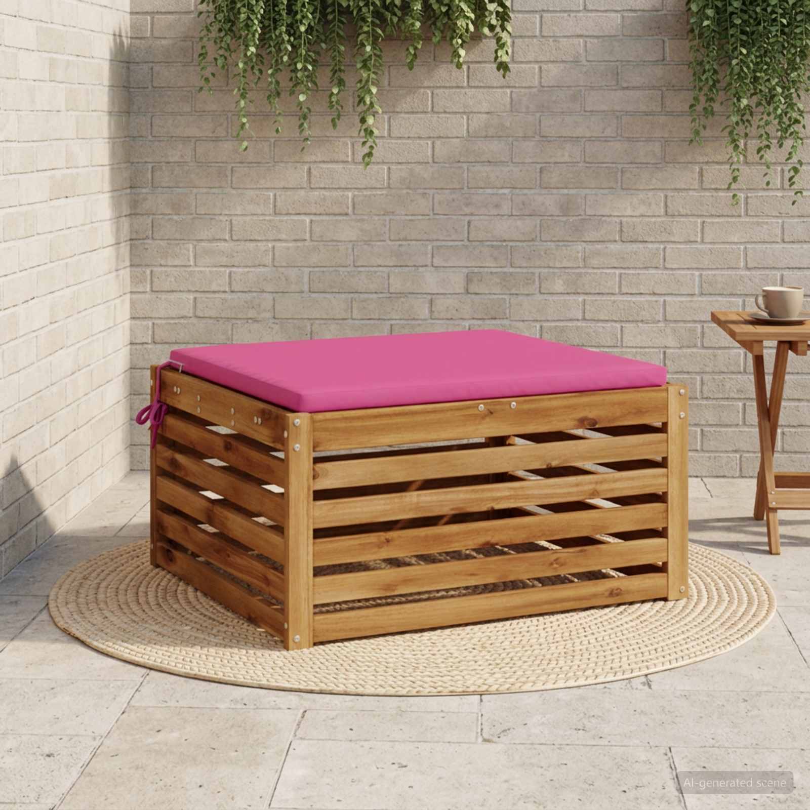 vidaXL 1-Stykke Sædepude SOEST 100% polyester Lyserød 80 x 80 x 3 cm