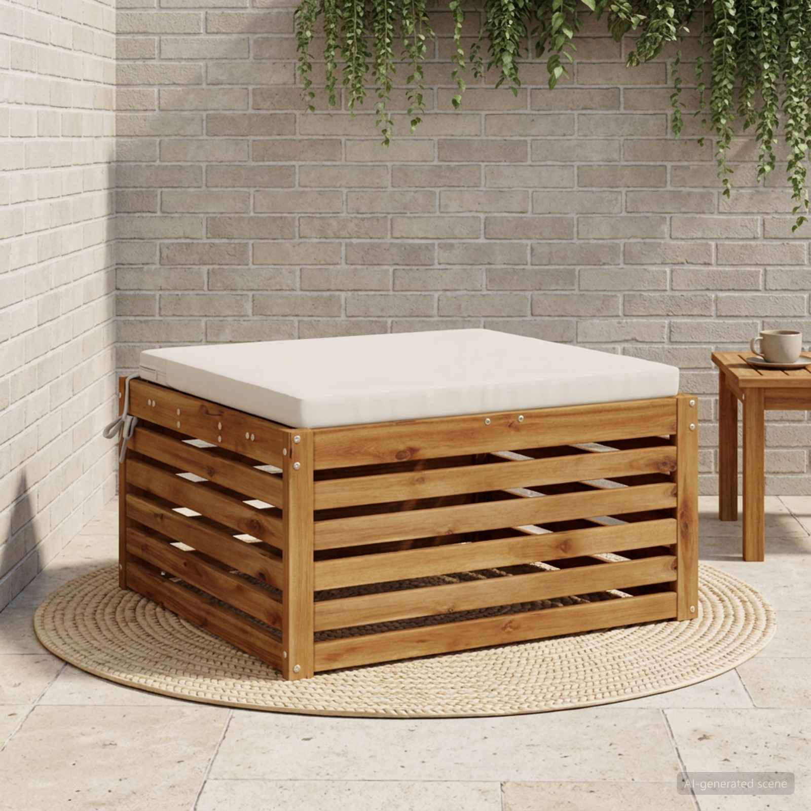 1-Piece Zitkussen SOEST 100% Polyester Wit 80 x 80 x 5 cm image 1
