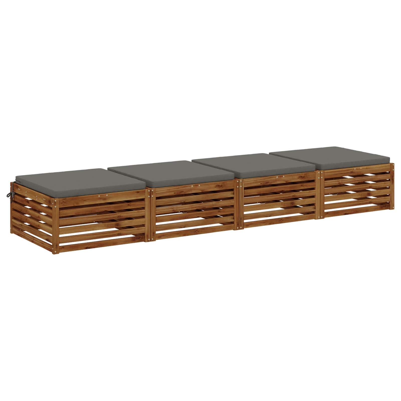 vidaXL Zitkussens SOEST 4 st 100% Polyester Grijs 60 x 60 x 5 cm, foto 2