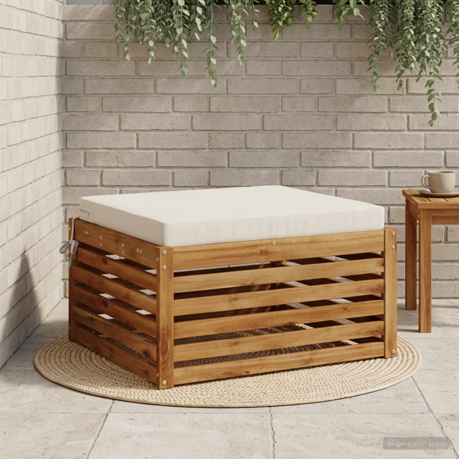 vidaXL 1-Stykke Sædepude SOEST 100% polyester Hvid 80 x 80 x 7 cm