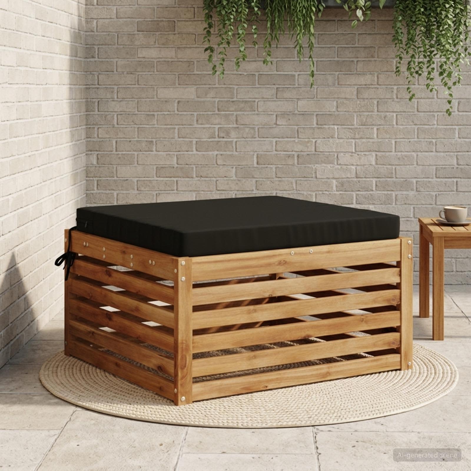 1-Piece Zitkussen SOEST 100% Polyester Zwart 80 x 80 x 7 cm image 1