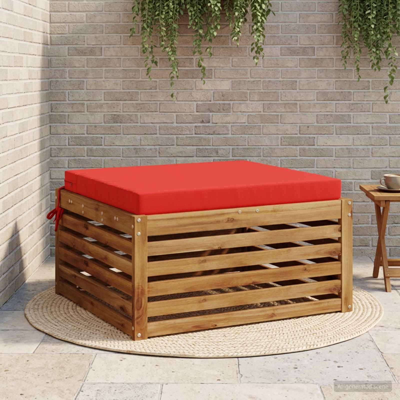 vidaXL 1-Stykke Sædepude SOEST 100% polyester Rød 60 x 60 x 7 cm