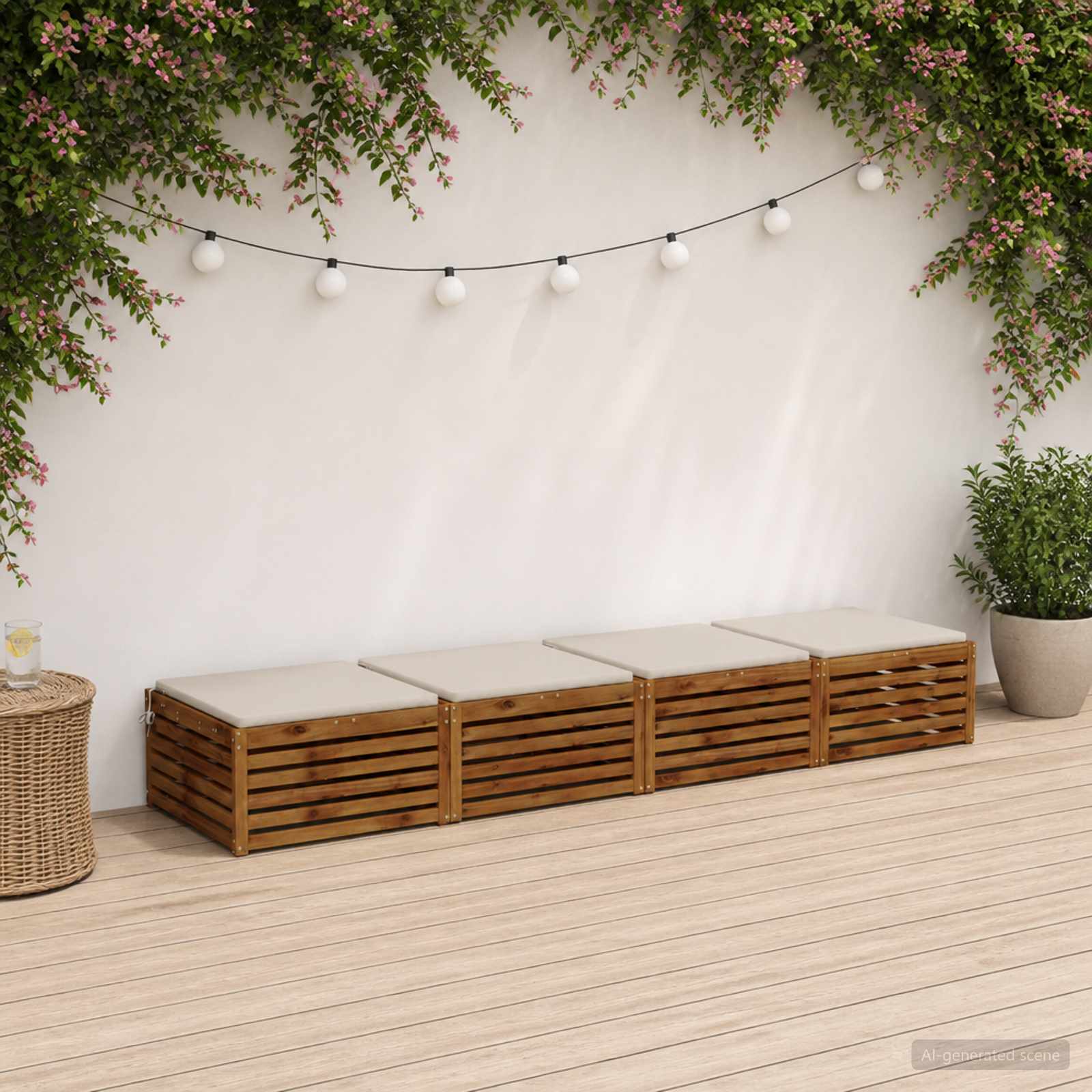 4-Piece Zitkussens SOEST 4 st 100% Polyester Wit 80 x 80 x 3 cm image 1