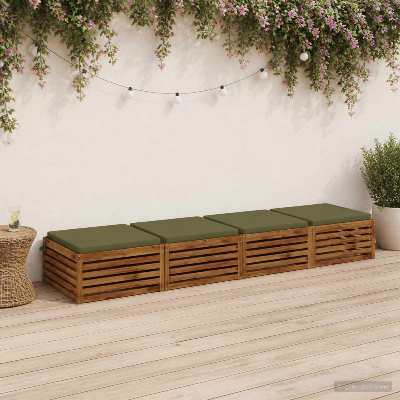 4-Piece Zitkussens SOEST 4 st 100% Polyester Olijfgroen image 1