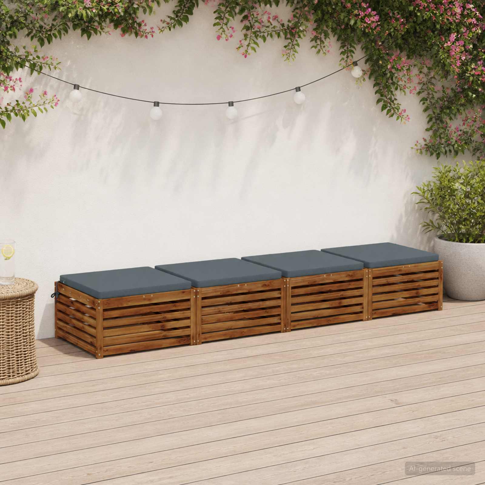 4-Piece Zitkussens SOEST 4 st 100% Polyester Blauw image 1