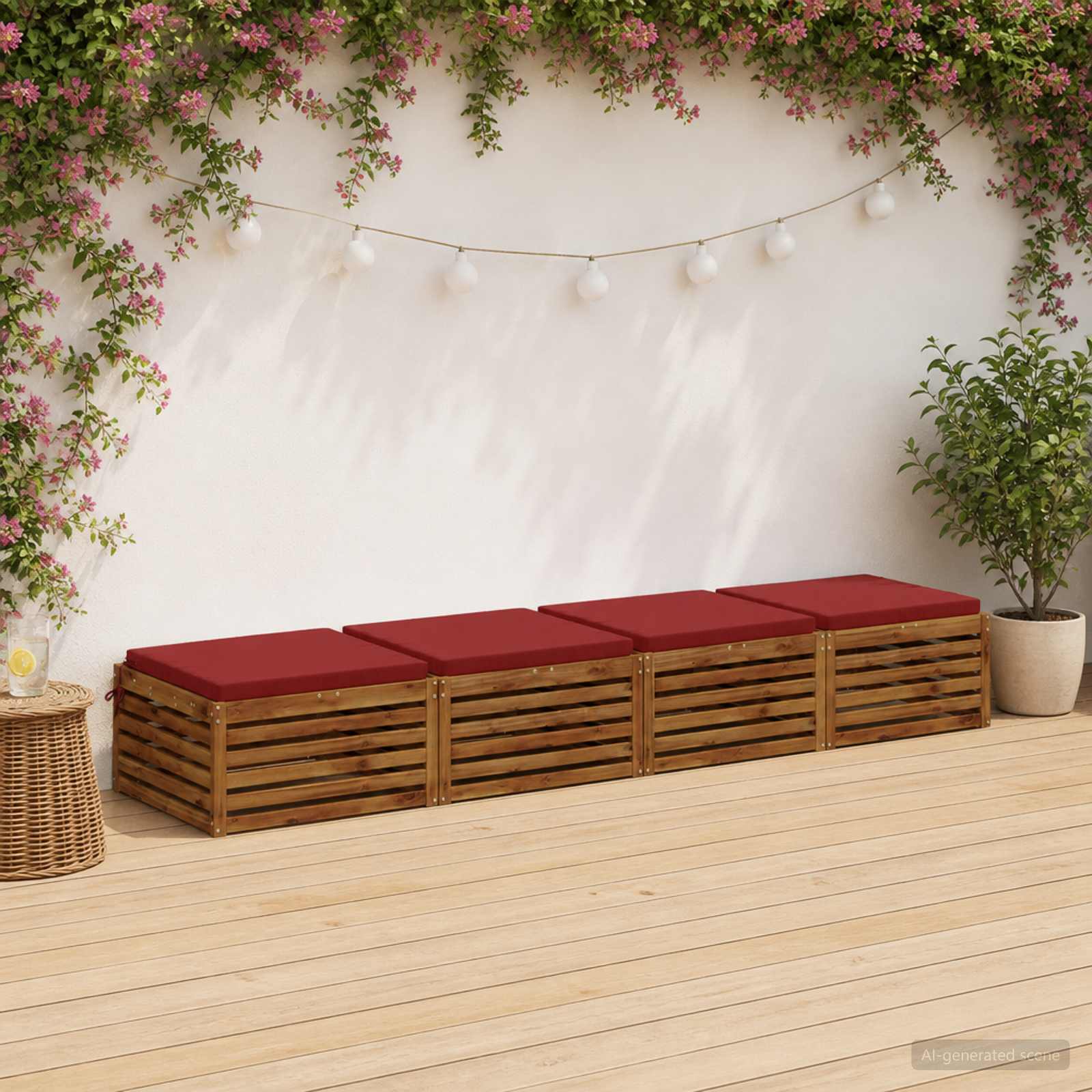 4-Piece Zitkussens SOEST 4 st 100% Polyester Wijnrood image 1