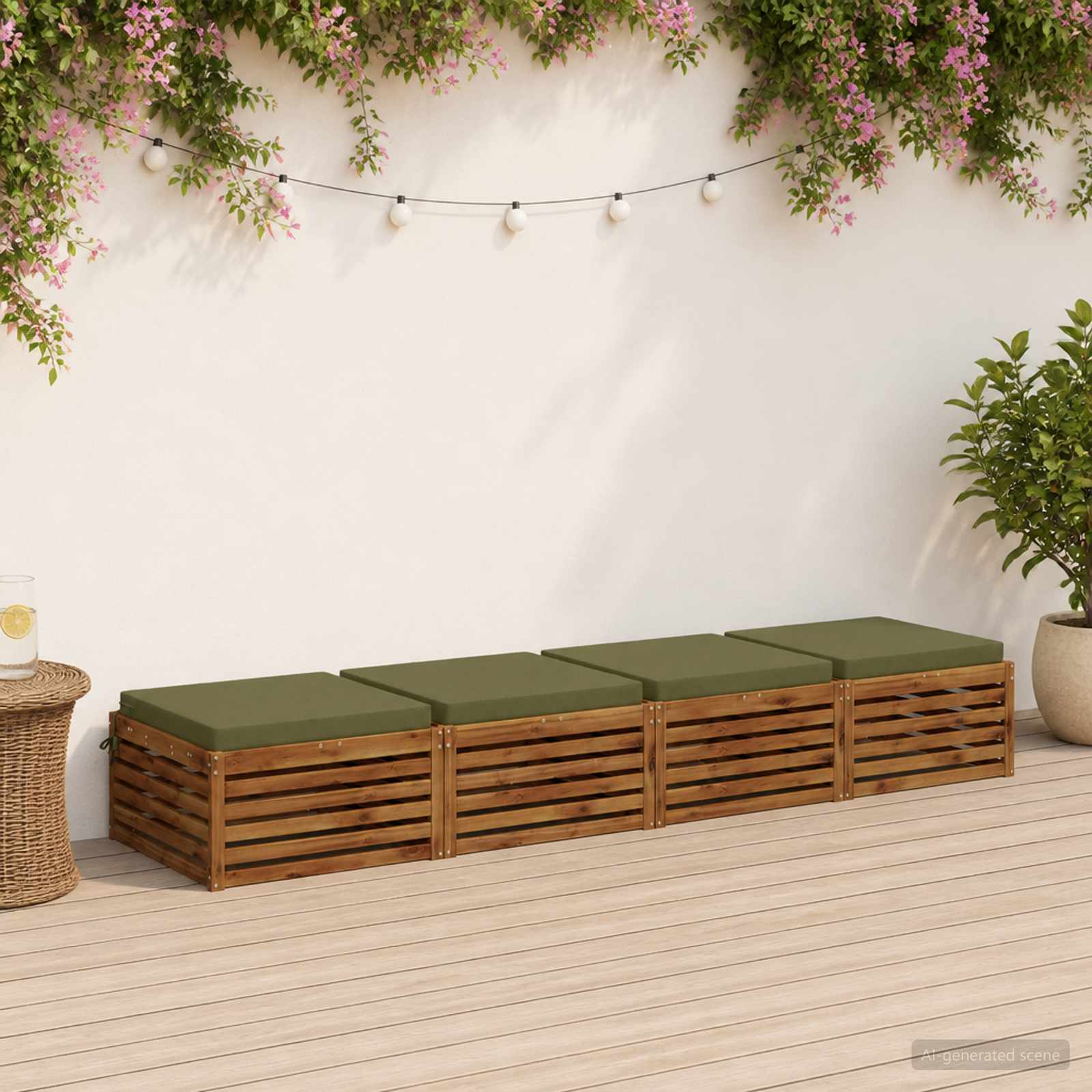 4-Piece Zitkussens SOEST 4 st 100% Polyester Olijfgroen image 1