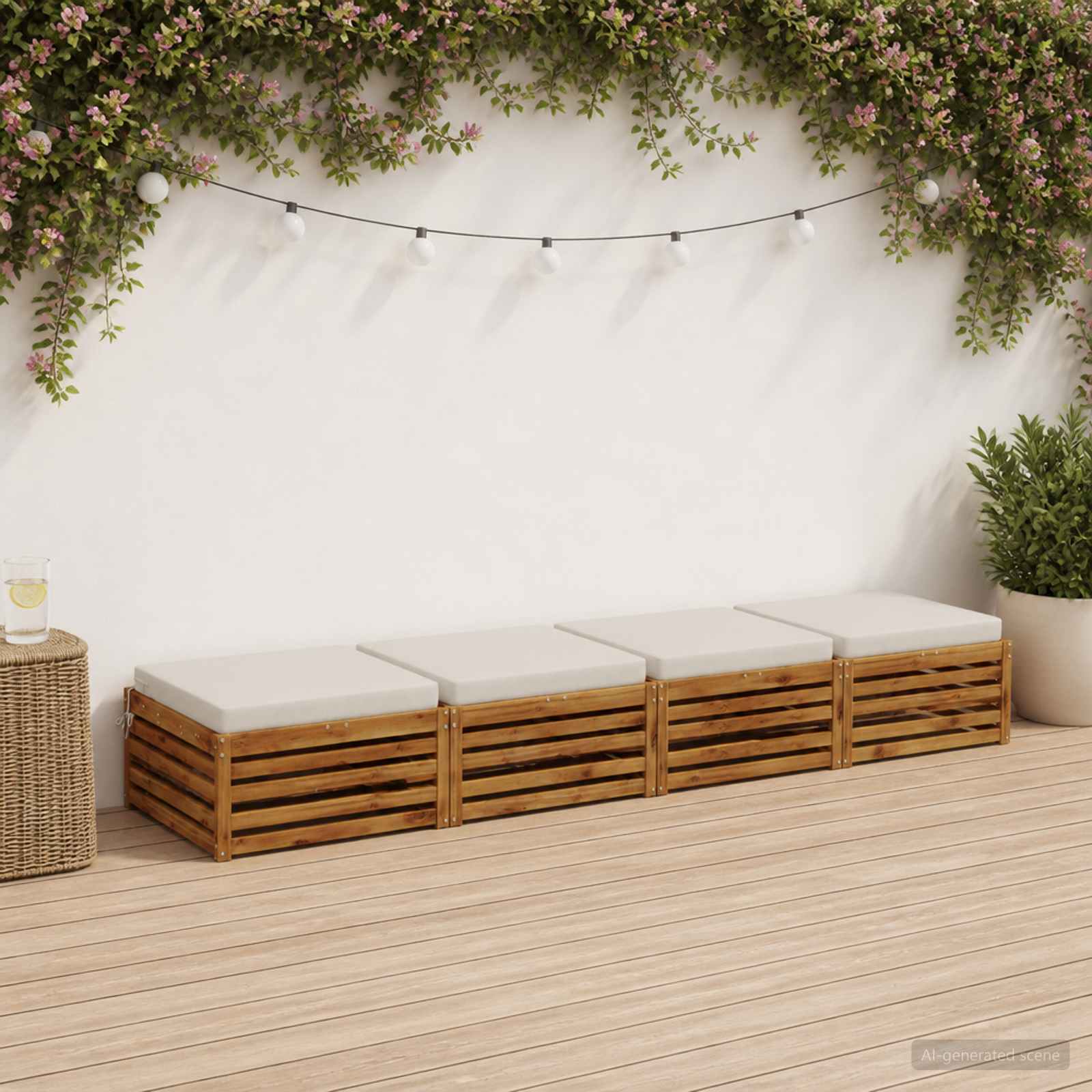 4-Piece Zitkussens SOEST 4 st 100% Polyester Wit 70 x 70 x 7 cm image 1