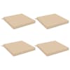 vidaXL Istumispatjad SOEST 4 tk 100% Pol&uuml;ester Kreemjas 70 x 70 x 7 cm