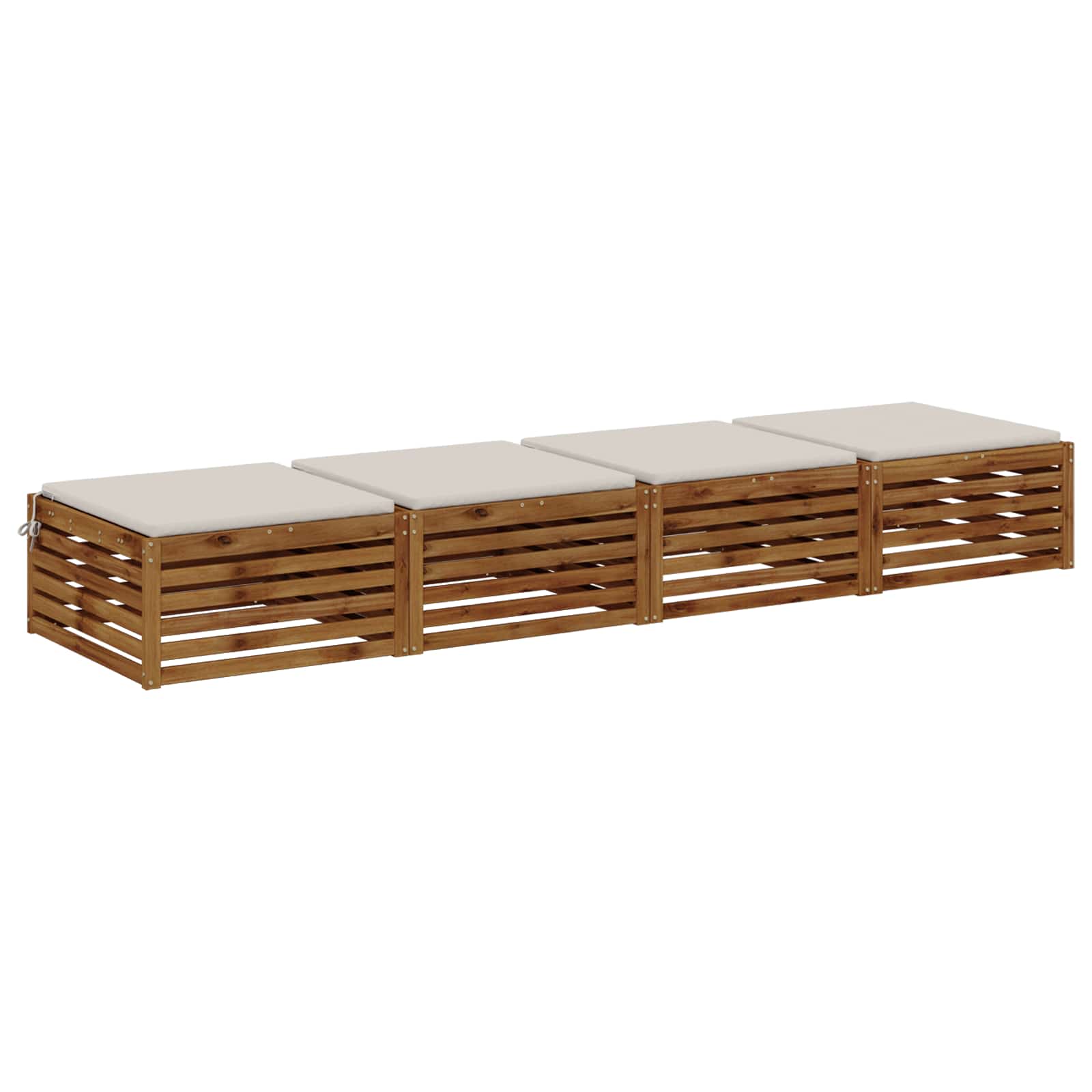 4-Piece Zitkussens SOEST 4 st 100% Polyester Wit 80 x 80 x 3 cm image 2