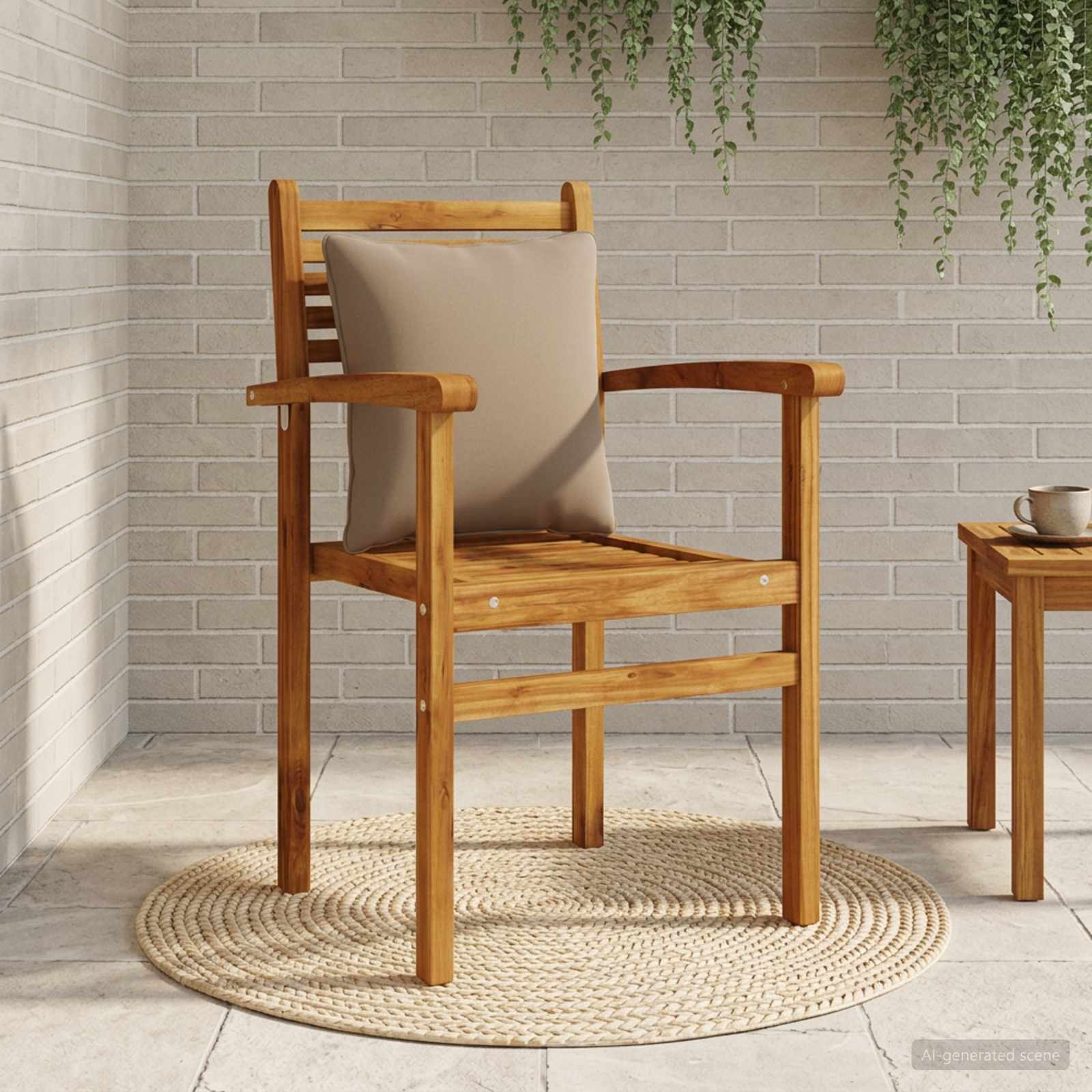 1-Delig Rugkussen PUTTEN 100% Polyester Taupe 40 x 40 x 15 cm image 1