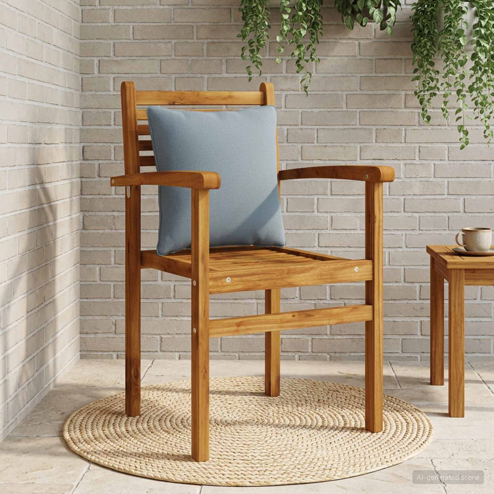 1-Delig Rugkussen PUTTEN 100% Polyester Blauw 40 x 40 x 15 cm image 1