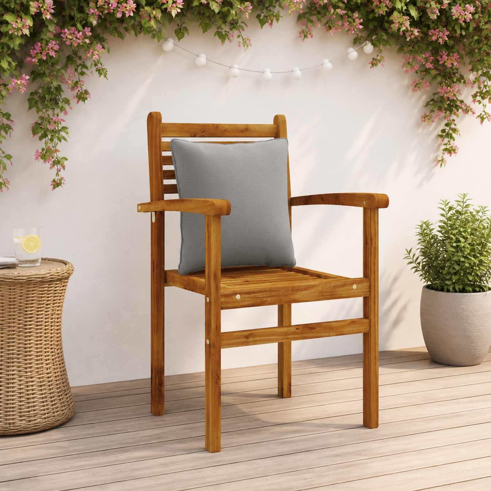 vidaXL Rygpude PUTTEN 4 stk. 100% polyester Grå 40 x 40 x 15 cm