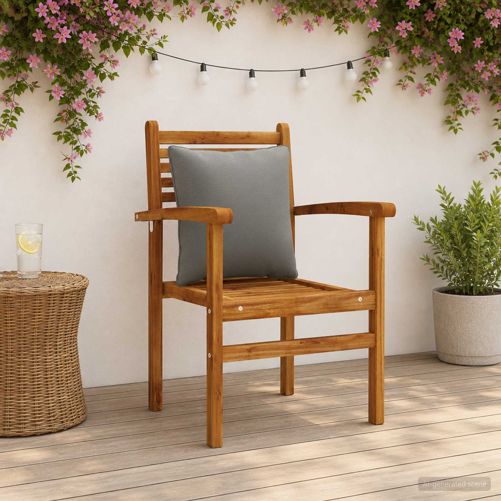 vidaXL Rygpude PUTTEN 4 stk. 100% polyester Grå 40 x 40 x 15 cm