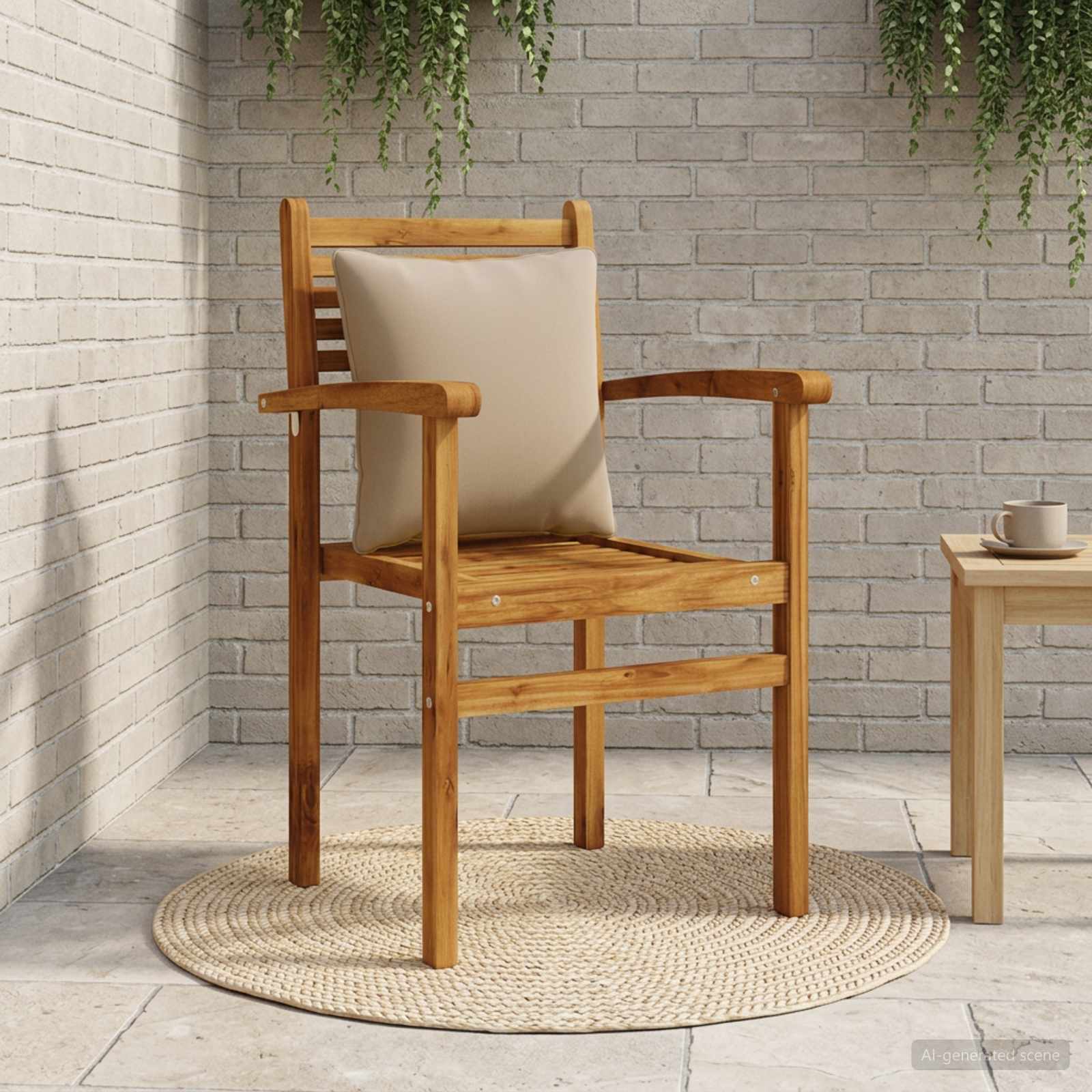 1-Delig Rugkussen PUTTEN 100% Polyester Taupe 40 x 40 x 15 cm image 1